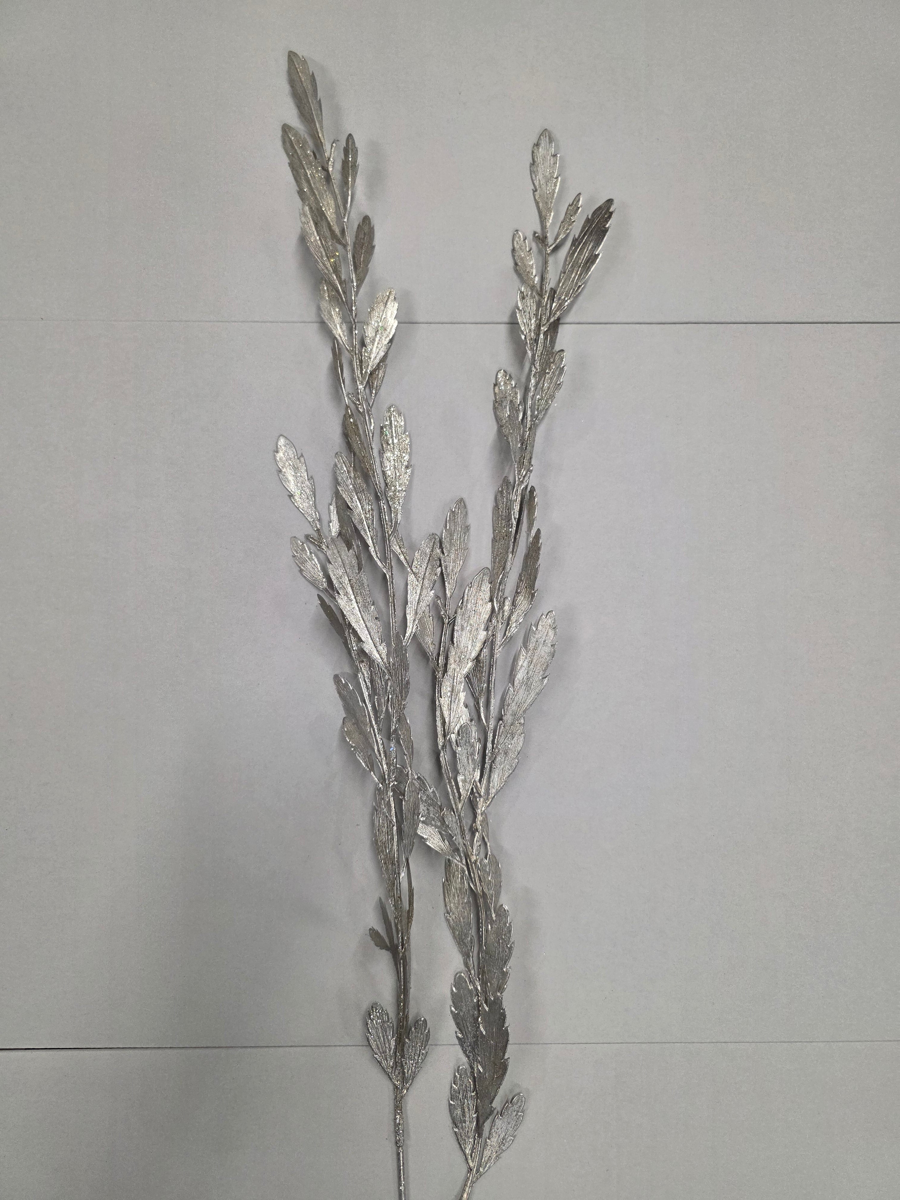 Metallic Hanging Leaf Spray Champagne 97cm