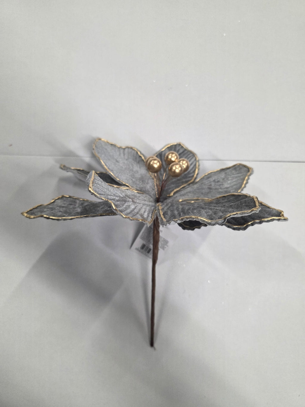 Poinsettia Graphite Gold Edge 25cm  (PACK OF 3)