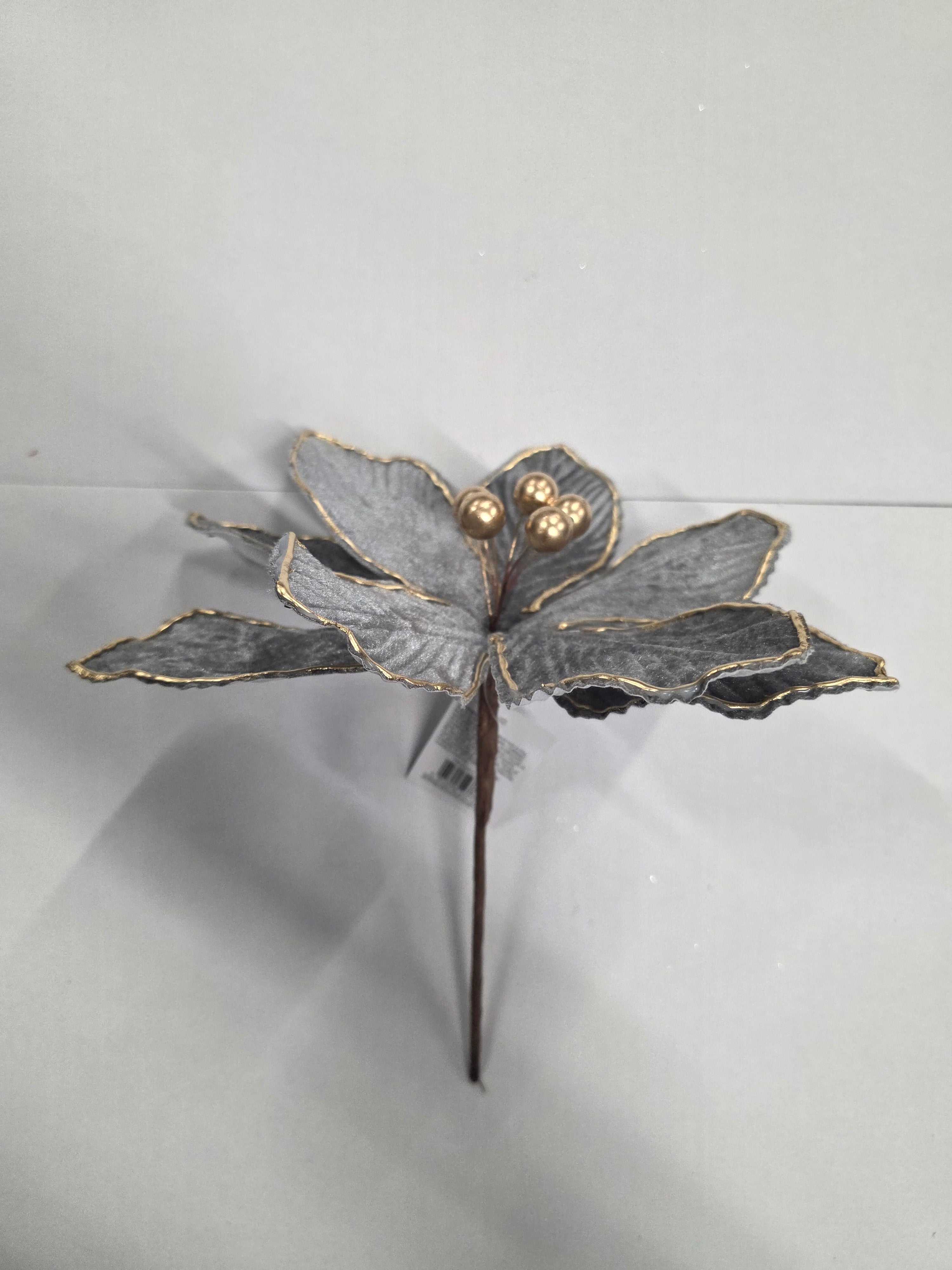 Poinsettia Graphite Gold Edge 25cm  (PACK OF 3)