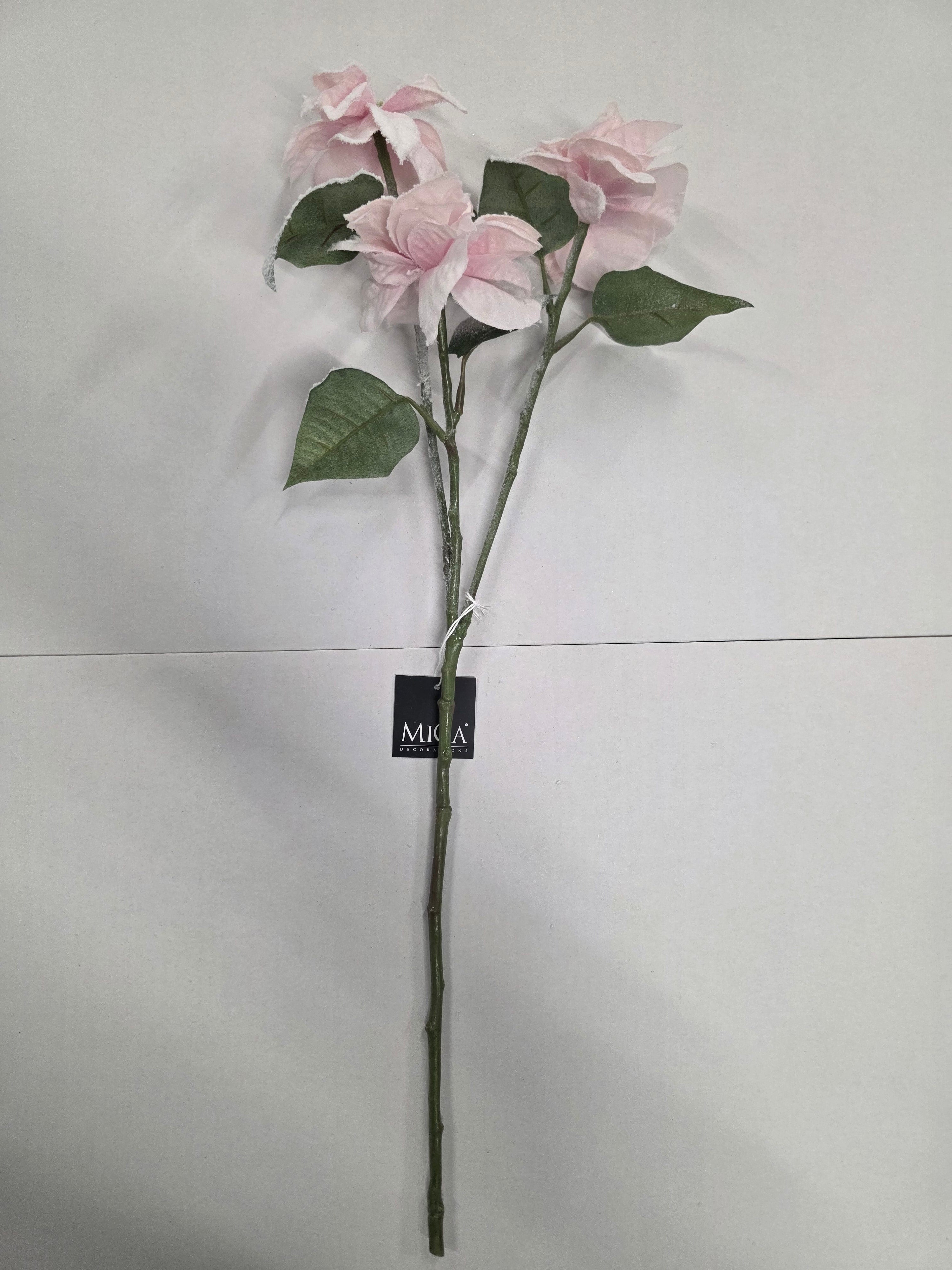 Poinsettis Pink Frosted 60cm