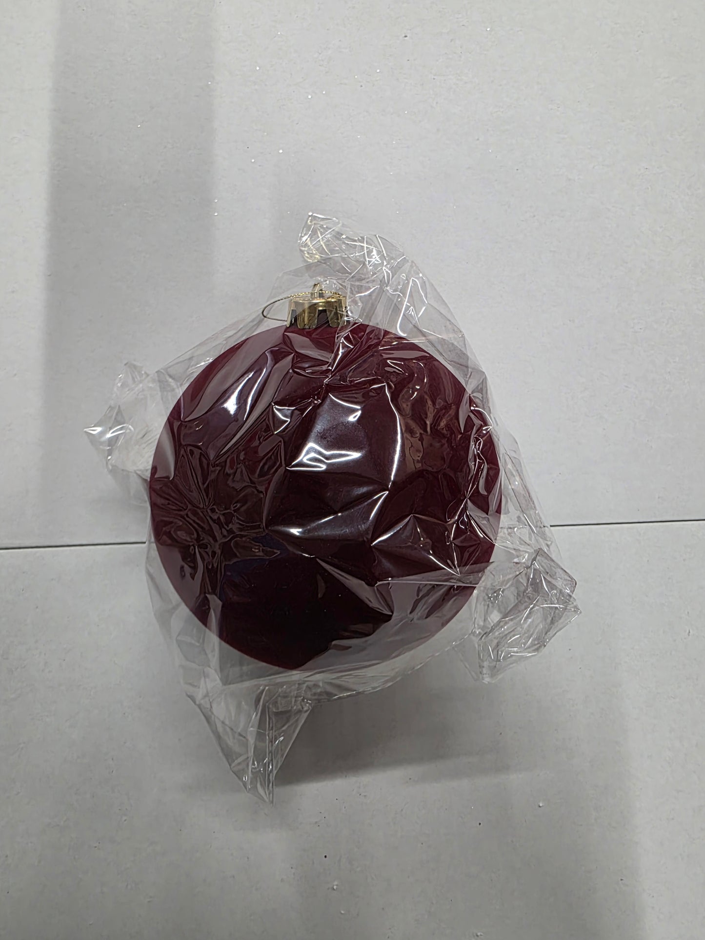 Bauble Flock Deep Red 15cm