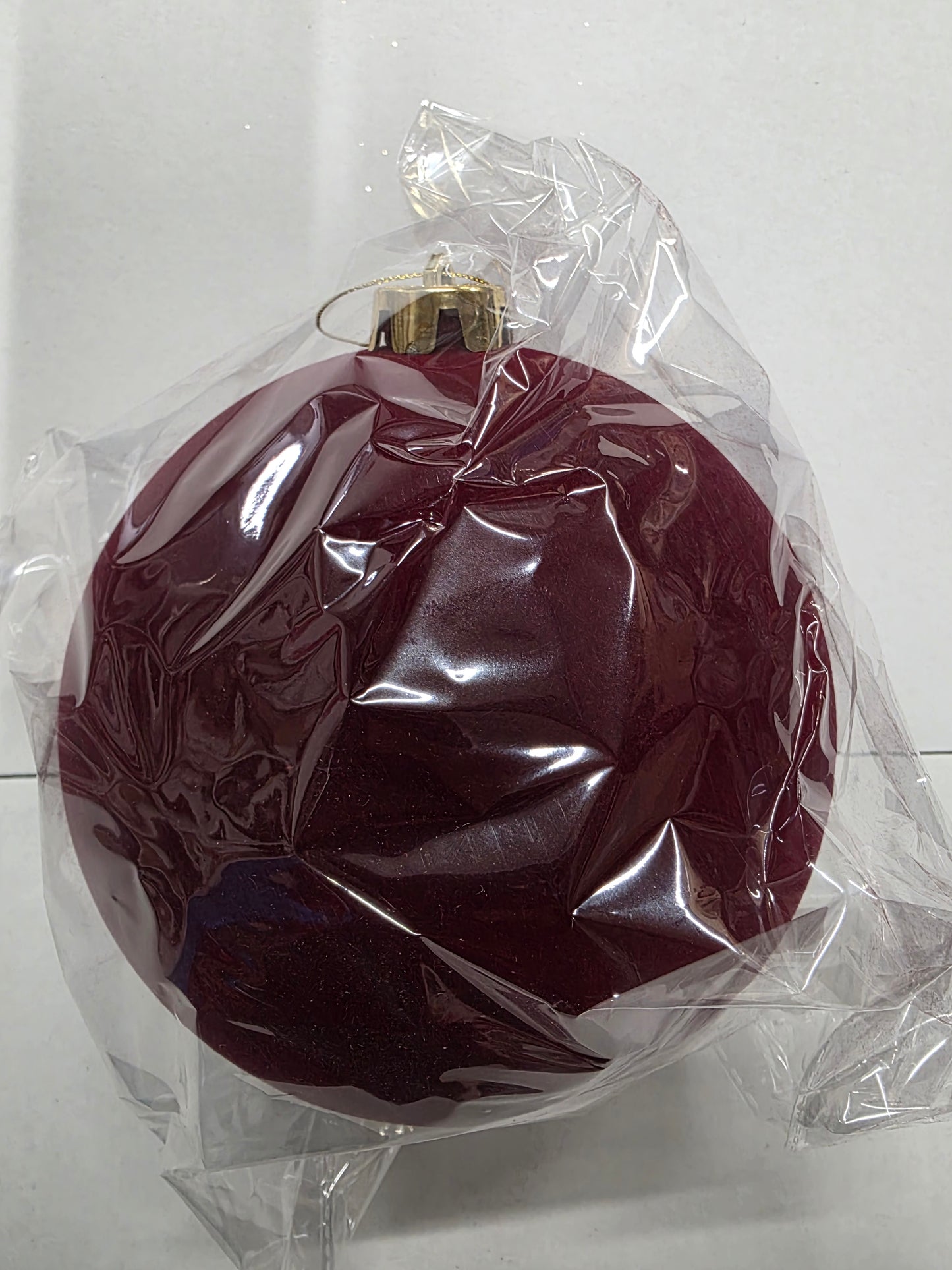 Bauble Flock Deep Red 15cm