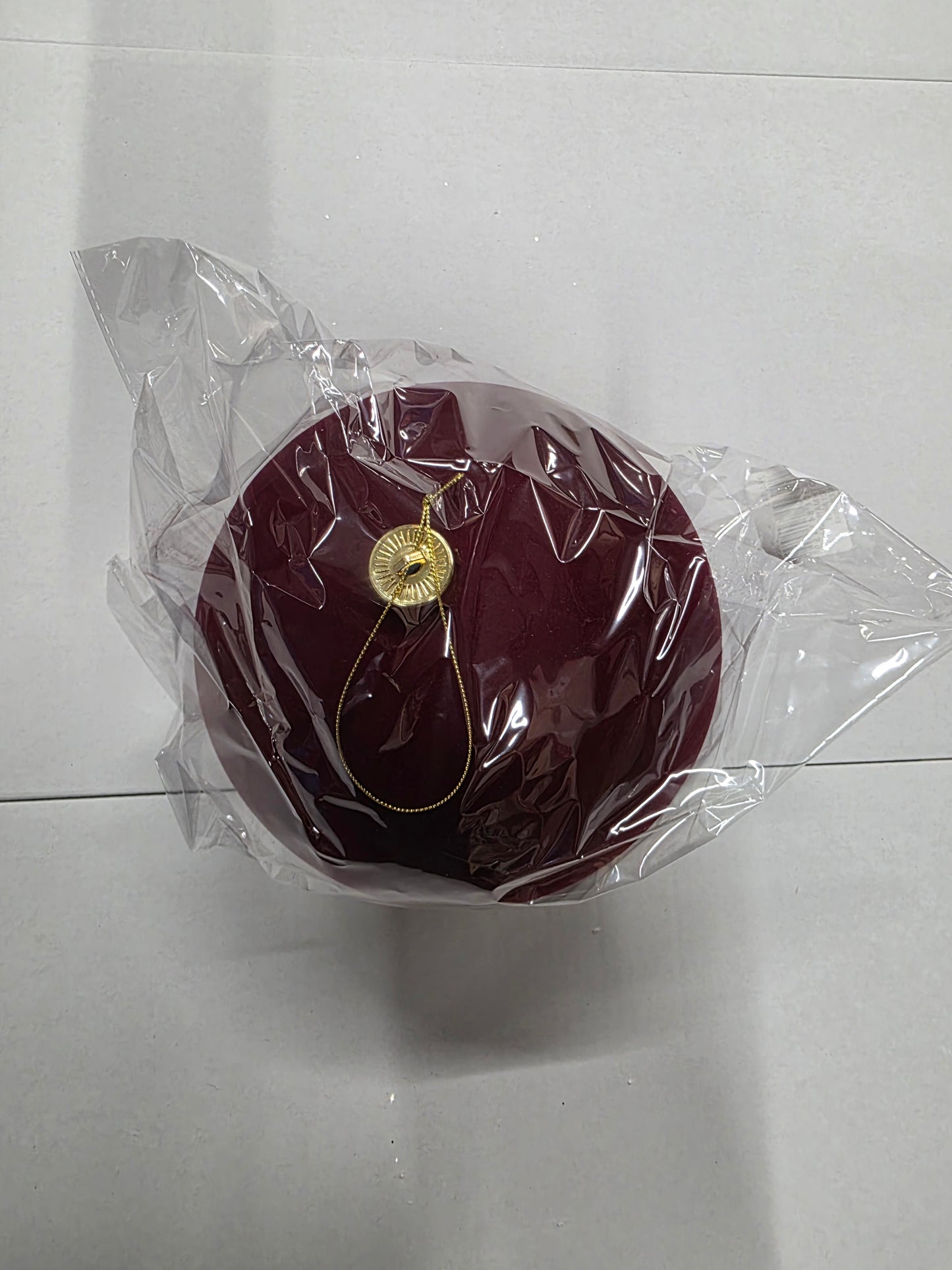 Bauble Flock Deep Red 20cm