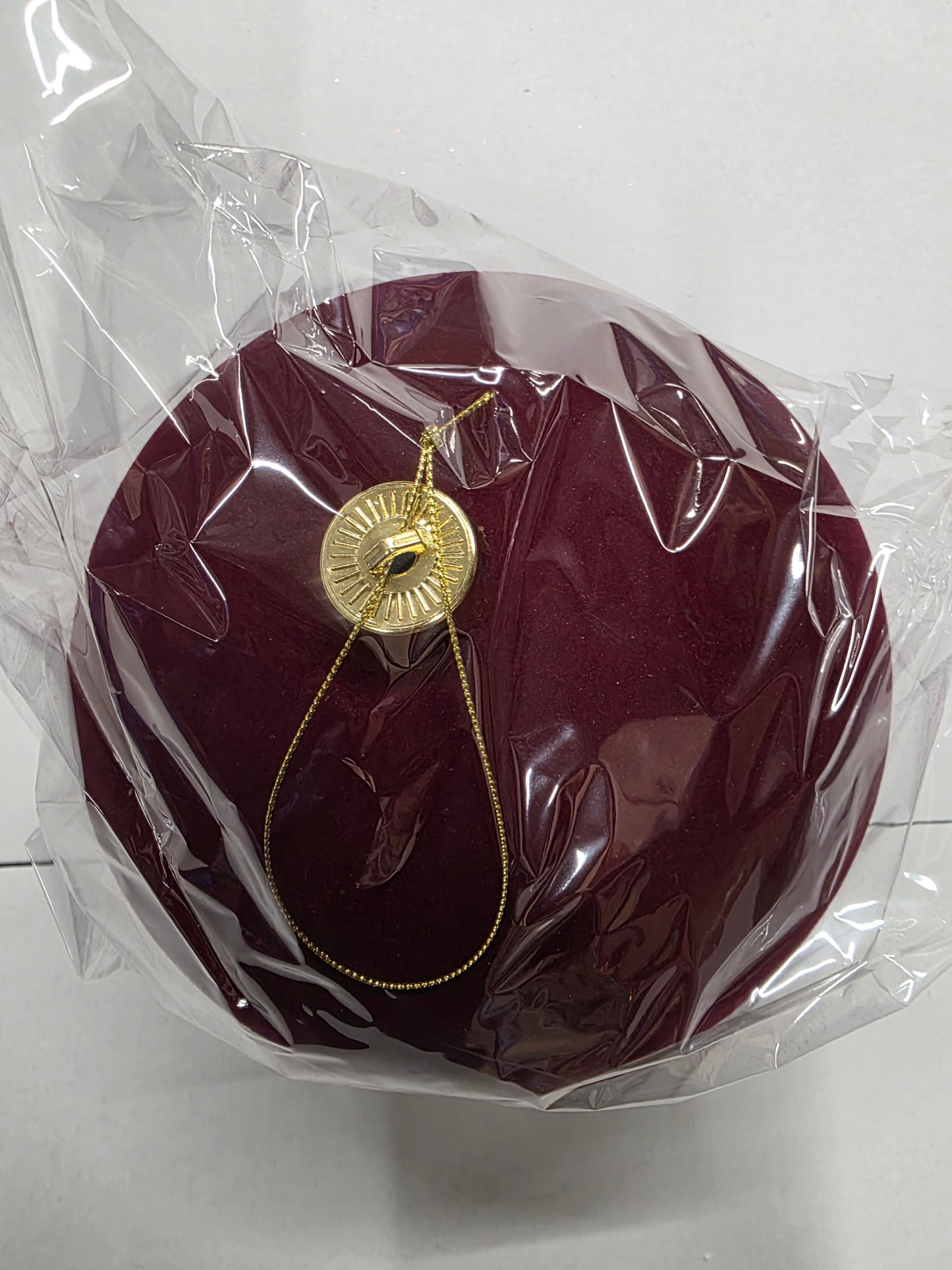 Bauble Flock Deep Red 20cm