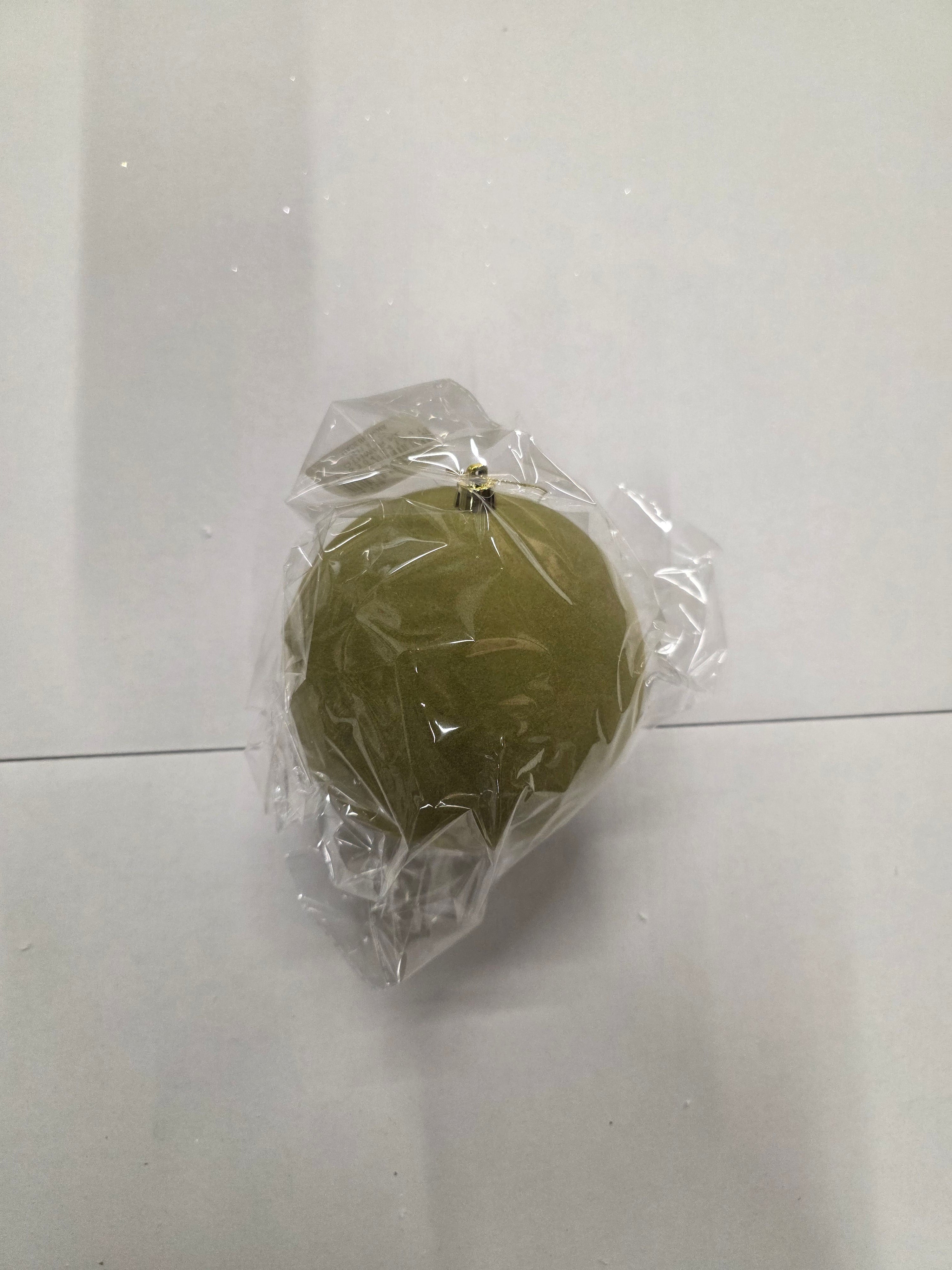 Bauble Flock Green 12cm
