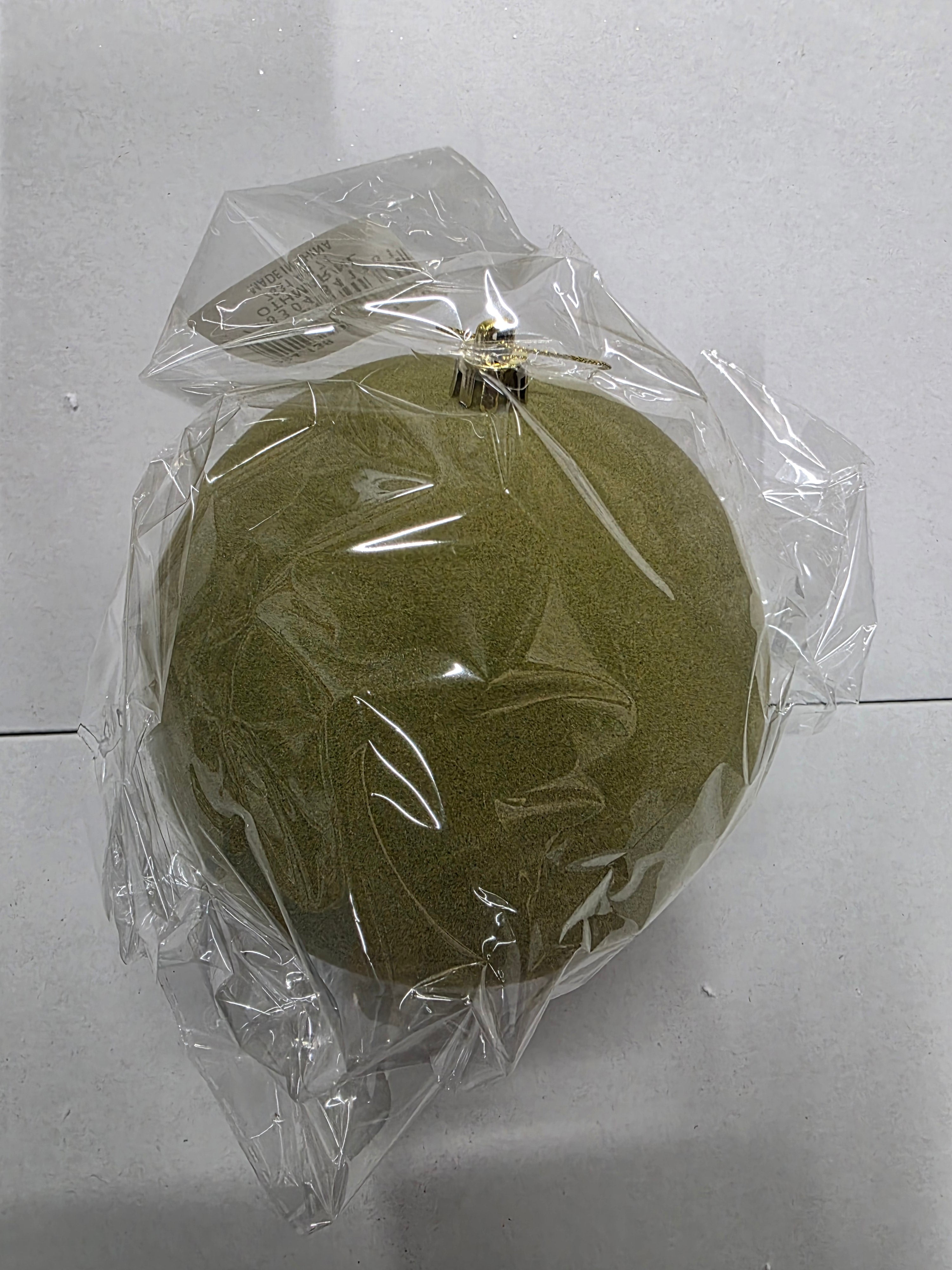 Bauble Flock Green 12cm