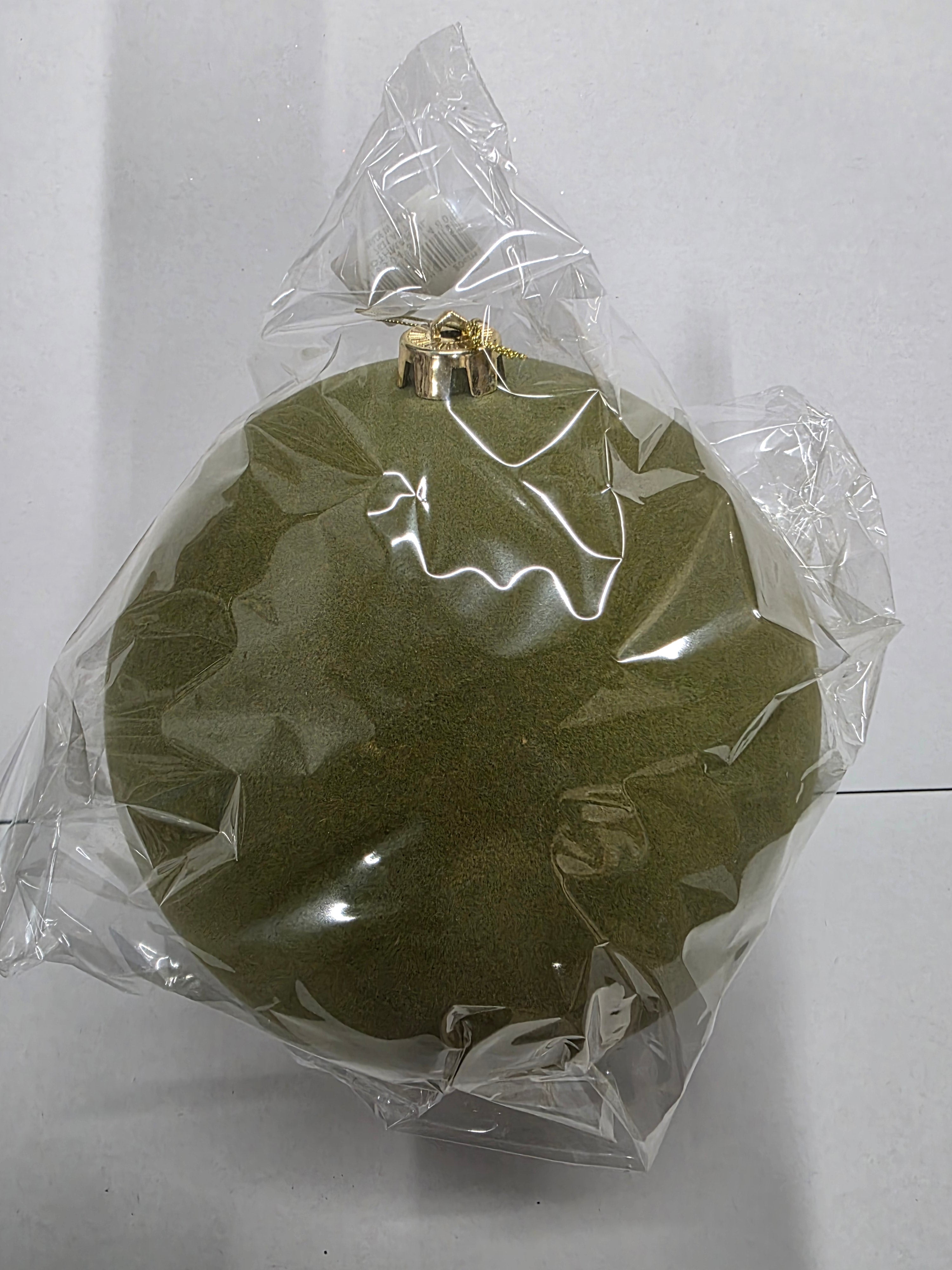 Bauble Flock Green 20cm