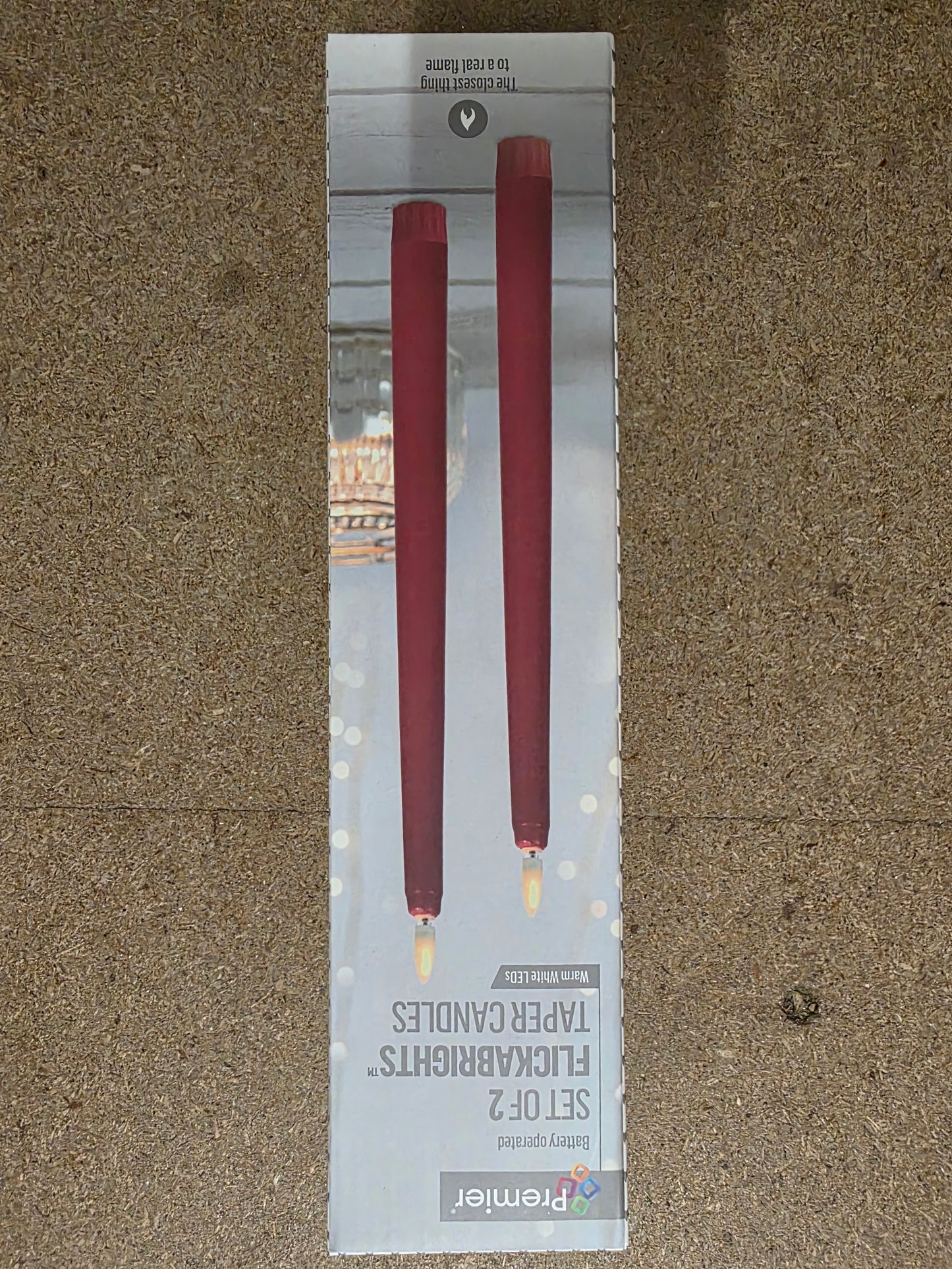 Candle Flickering X2 Red 27cm