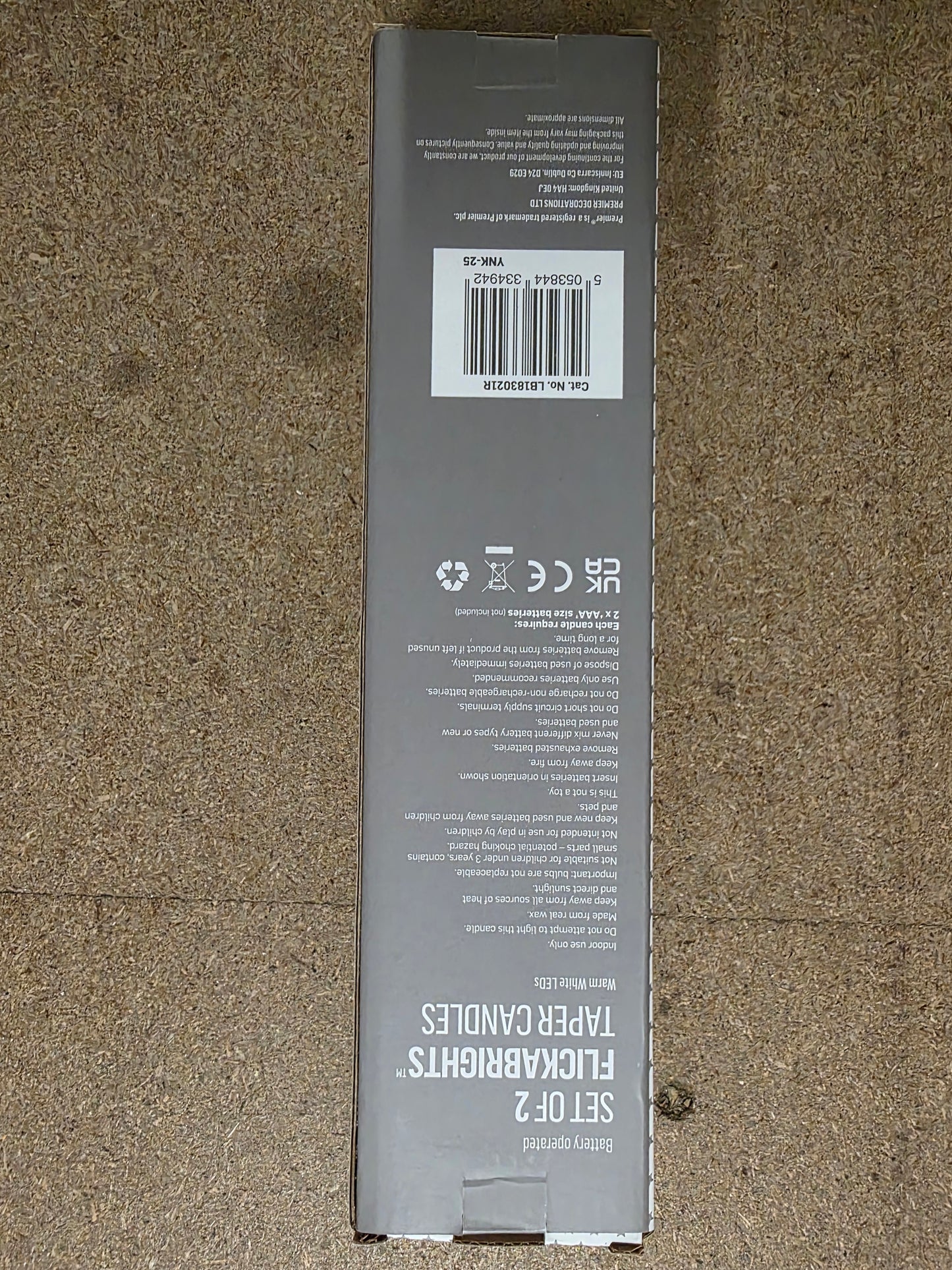 Candle Flickering X2 Red 27cm