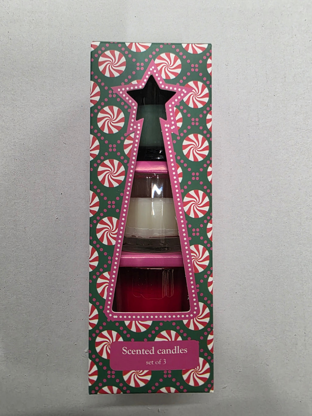 Candle Gift Set Green 3 Pieces 19x6cm