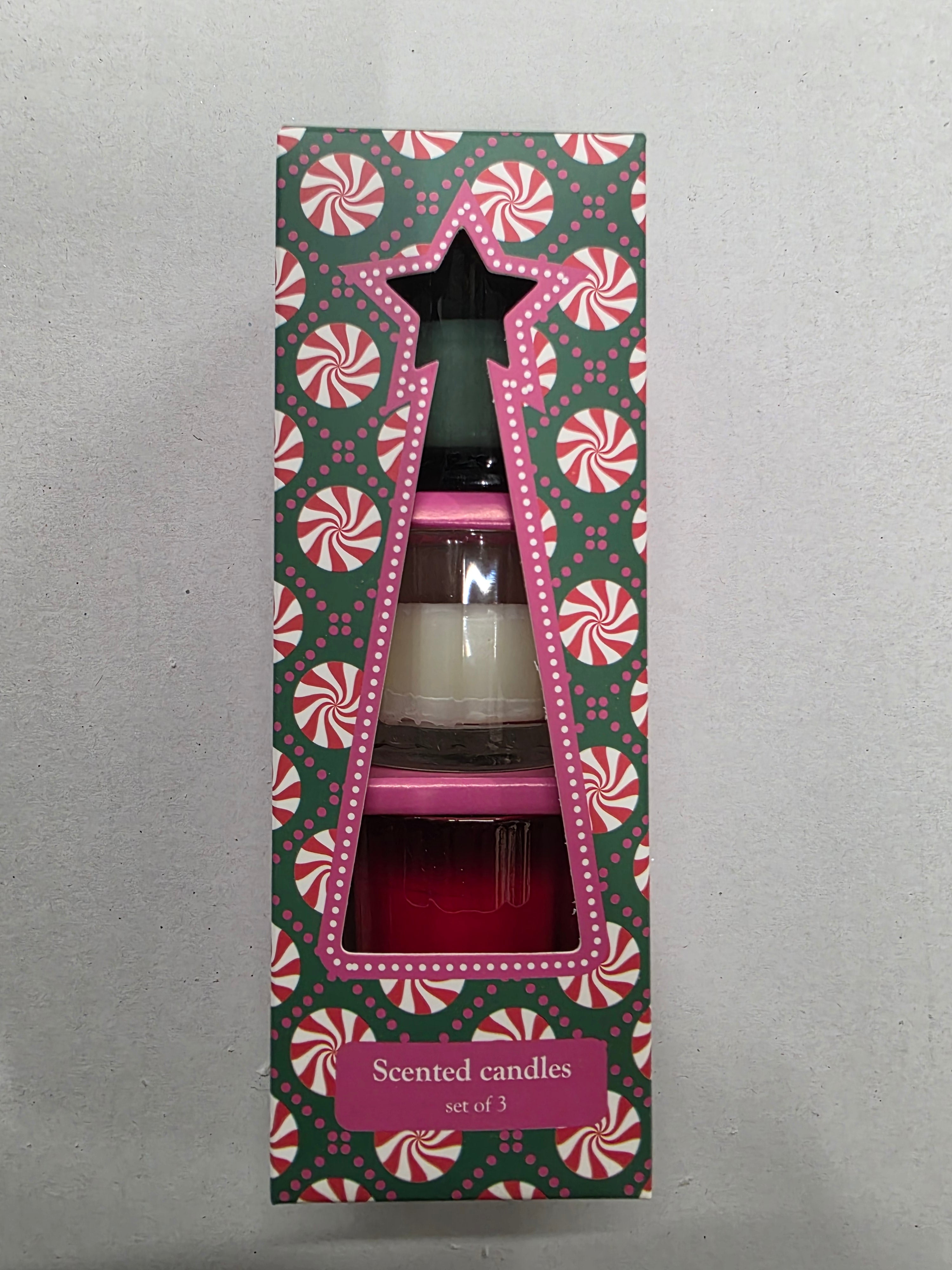 Candle Gift Set Green 3 Pieces 19x6cm