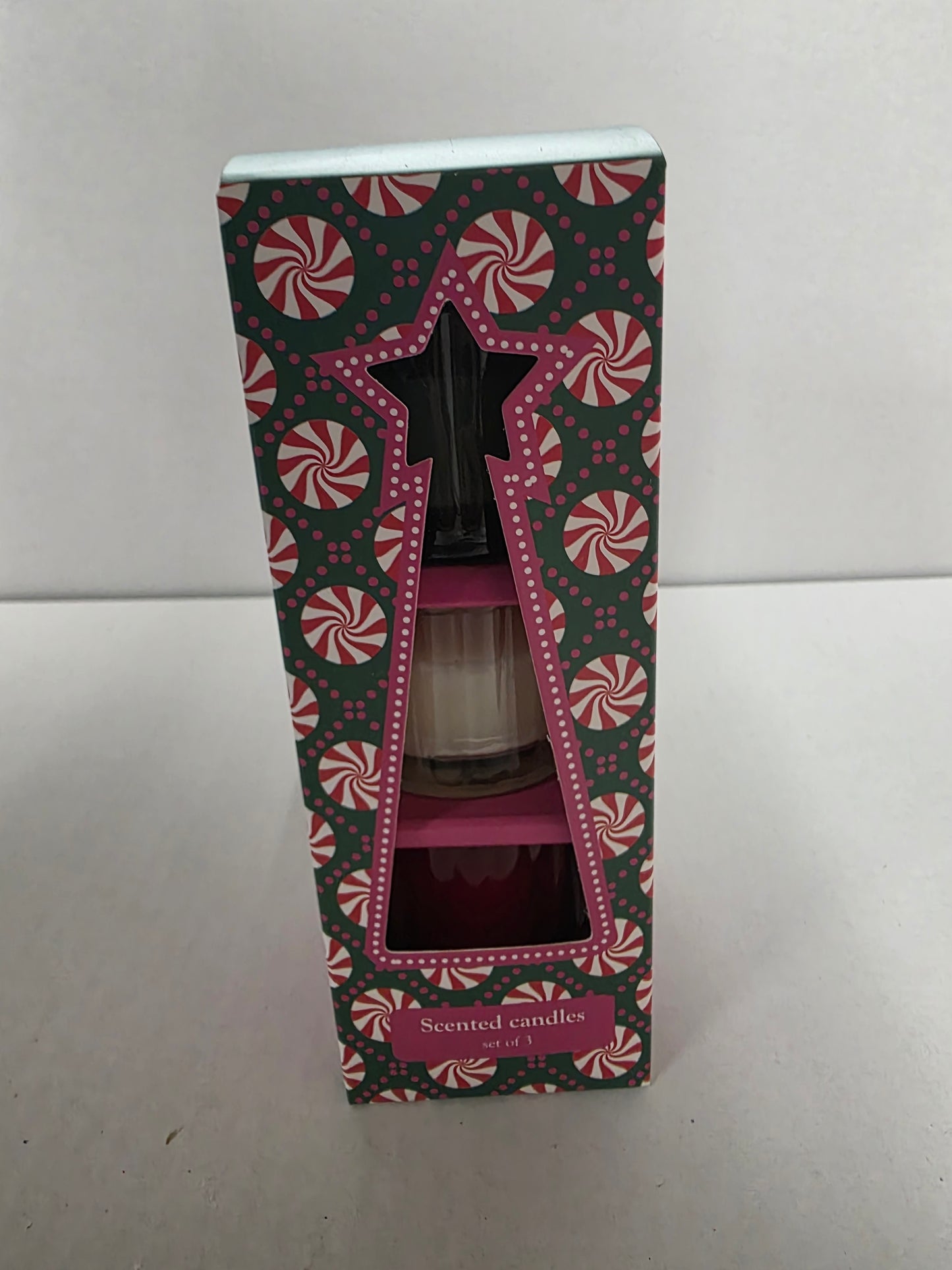 Candle Gift Set Green 3 Pieces 19x6cm