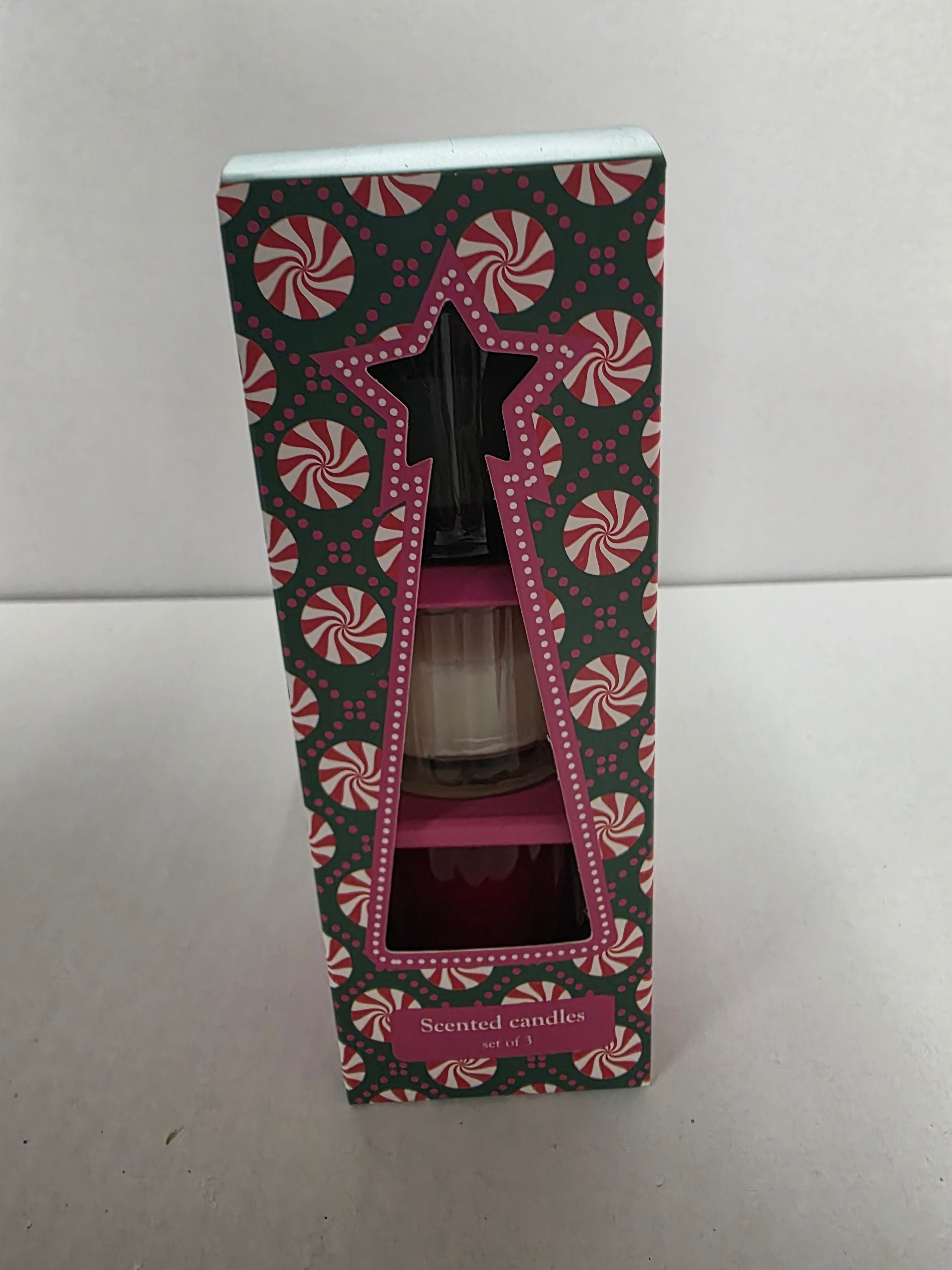 Candle Gift Set Green 3 Pieces 19x6cm