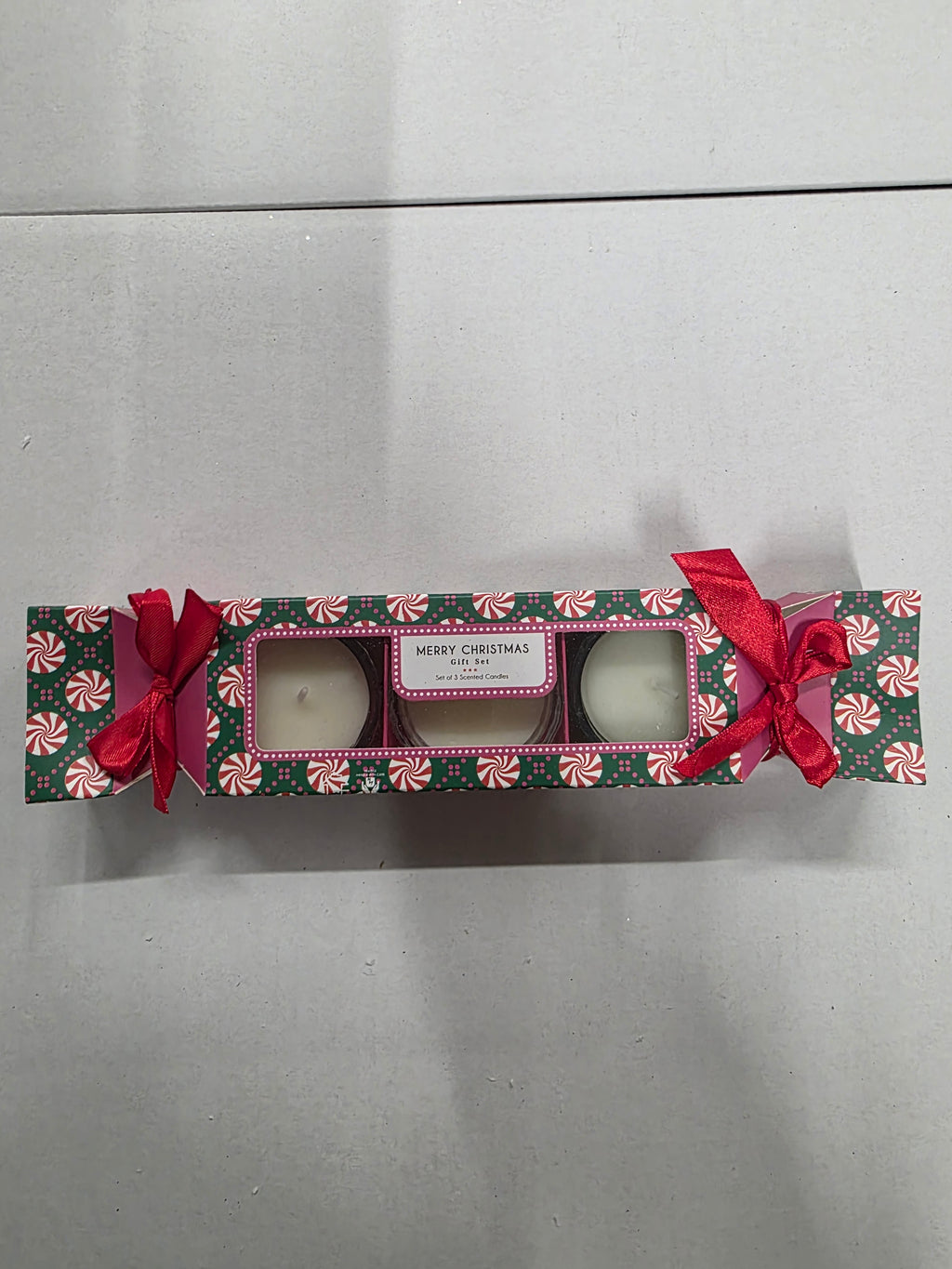 Candle Gift Set Green 3 Pieces 26x6cm