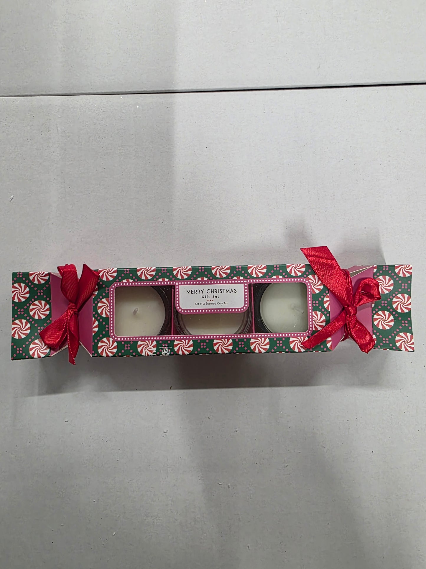 Candle Gift Set Green 3 Pieces 26x6cm