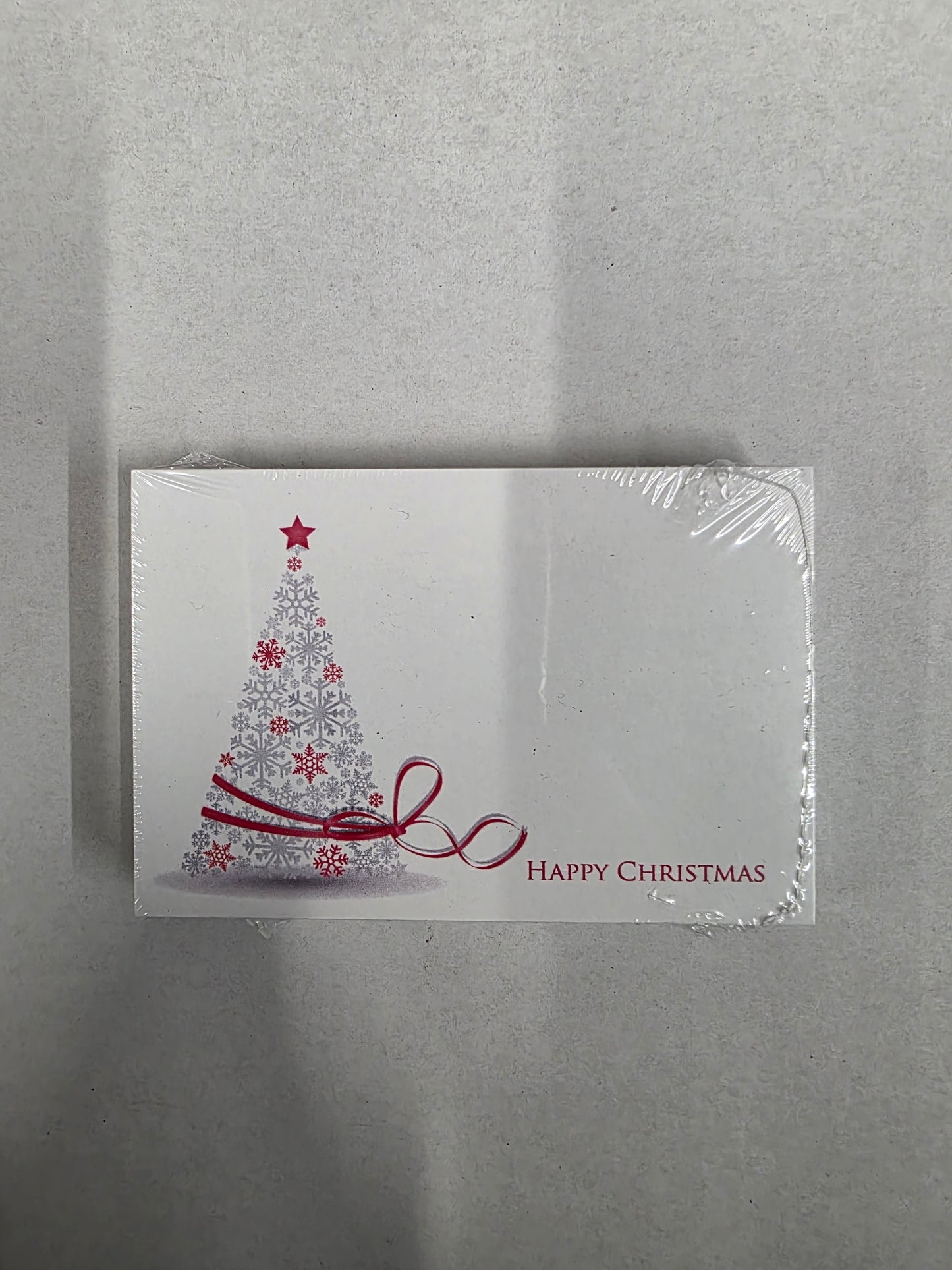 Small Card Happy Xmas Red Tree Bow