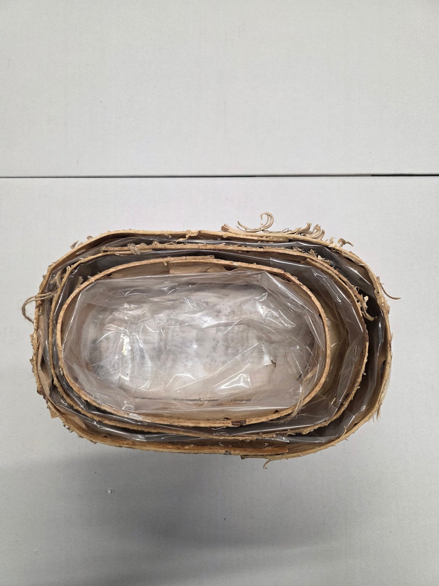 Basket Planter Set Of 3 Birch Bark 27cm