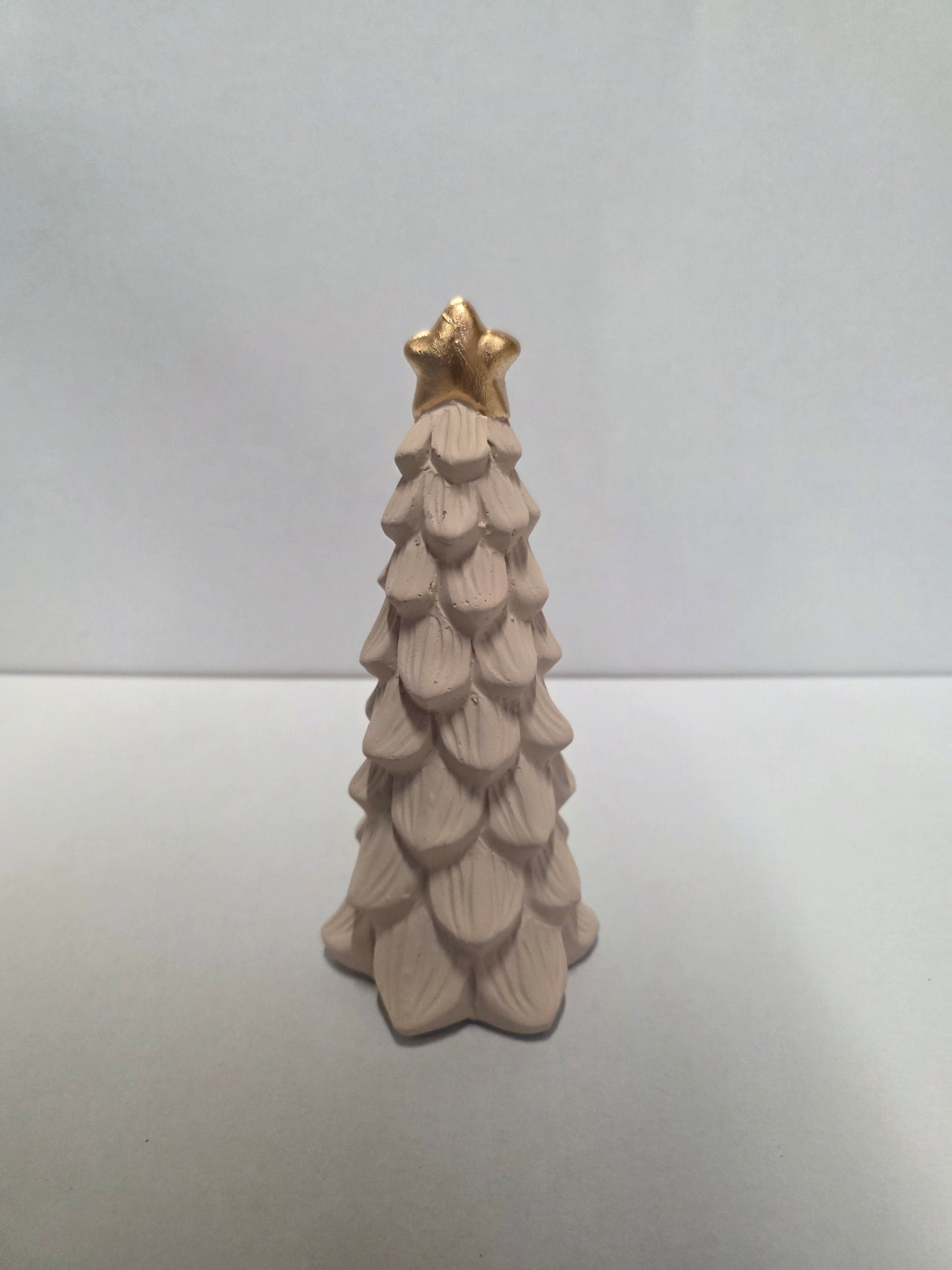 Cement Bowl Xmas Tree Beige 20x8cm