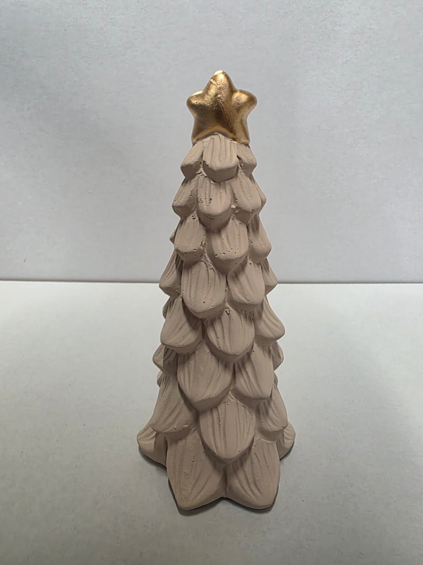 Cement Bowl Xmas Tree Beige 20x8cm