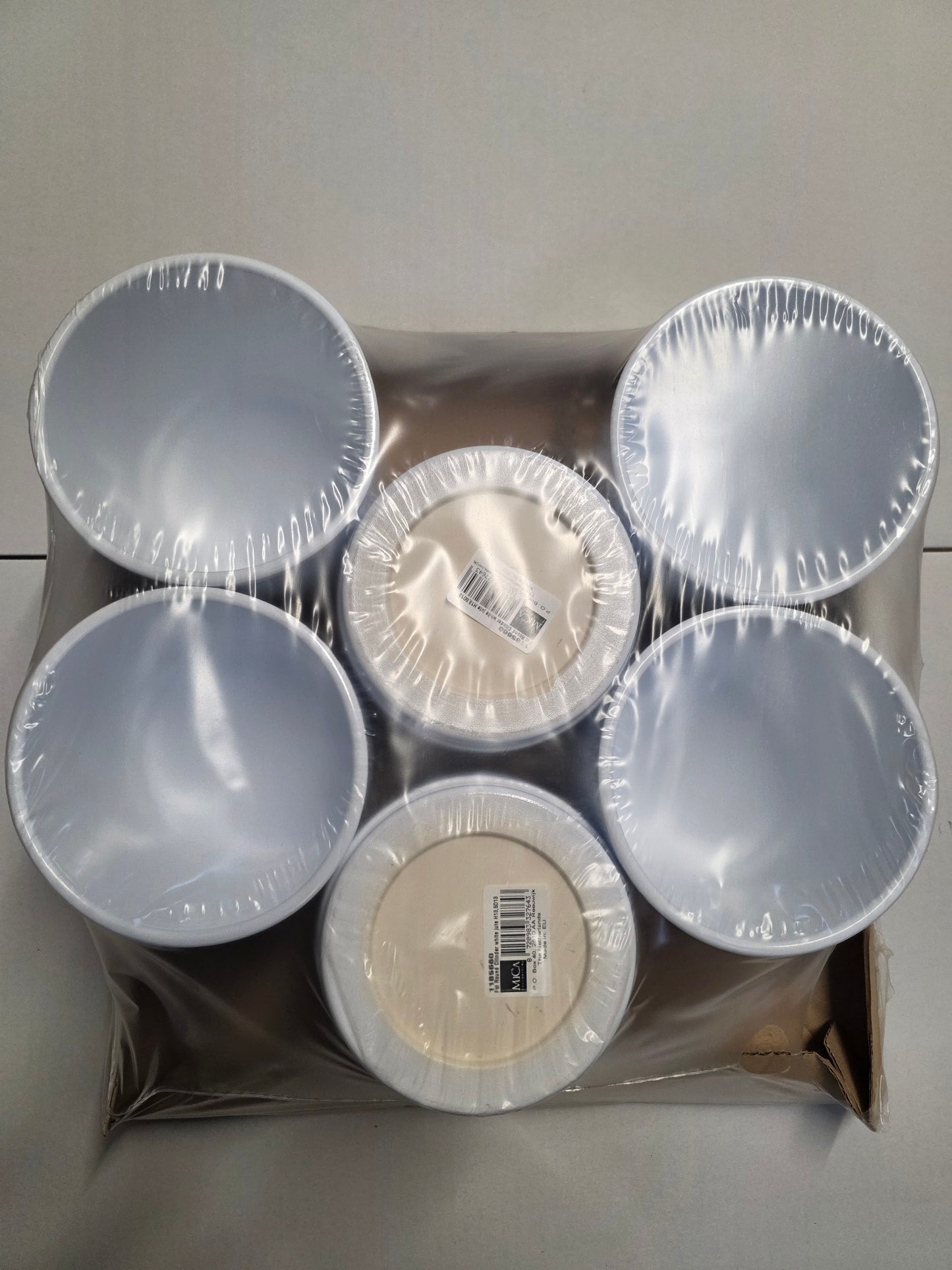 Ceramic Maxim Pot White Jute H13 X D13cm (Pack of 6)