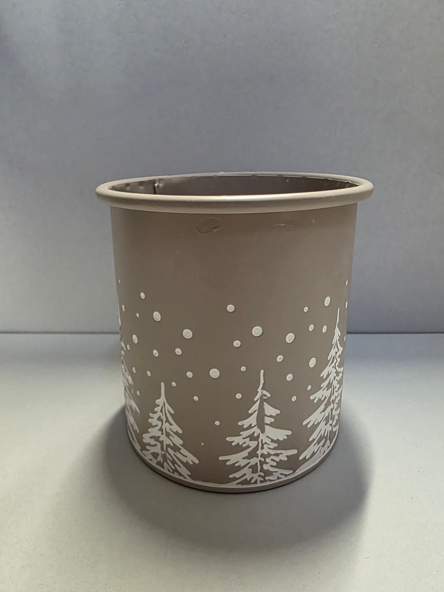 Metal Pot Beige 13x14cm