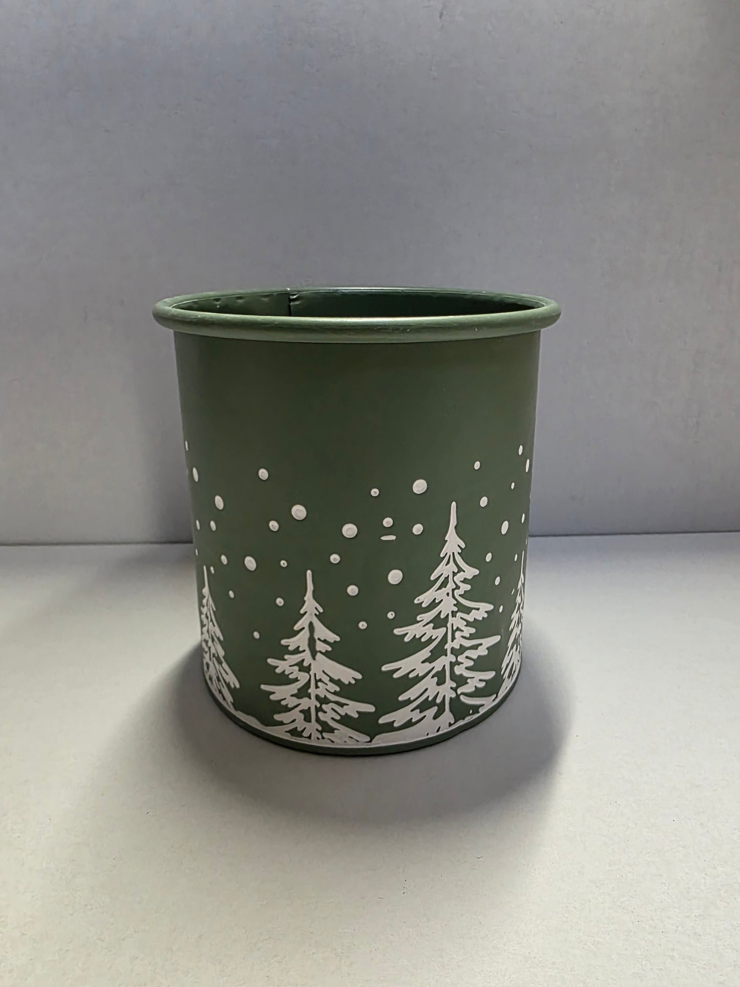 Metal Pot Green 13x14cm