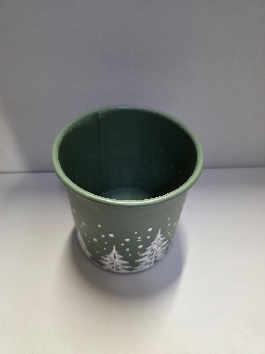 Metal Pot Green 13x14cm