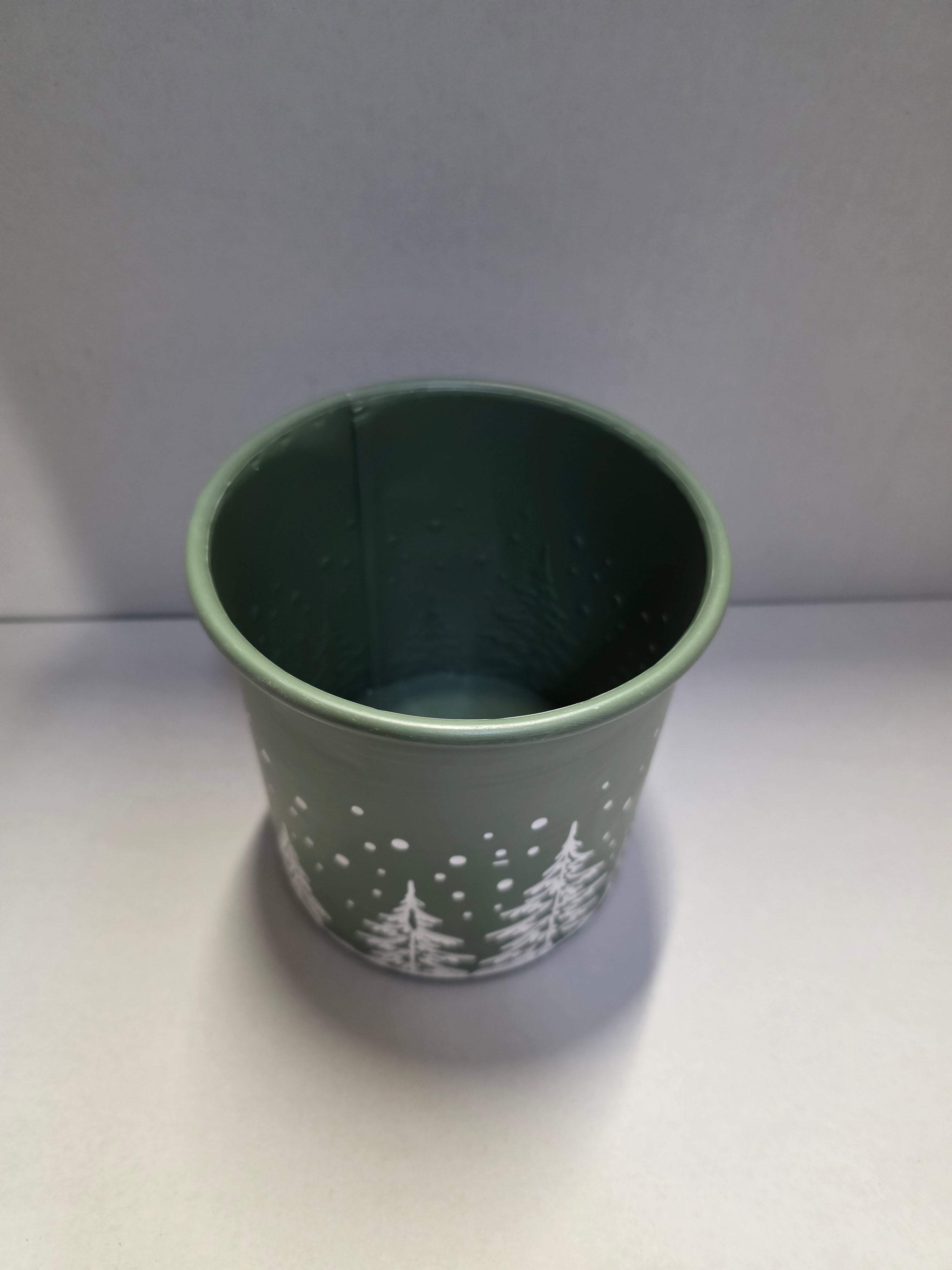 Metal Pot Green 13x14cm