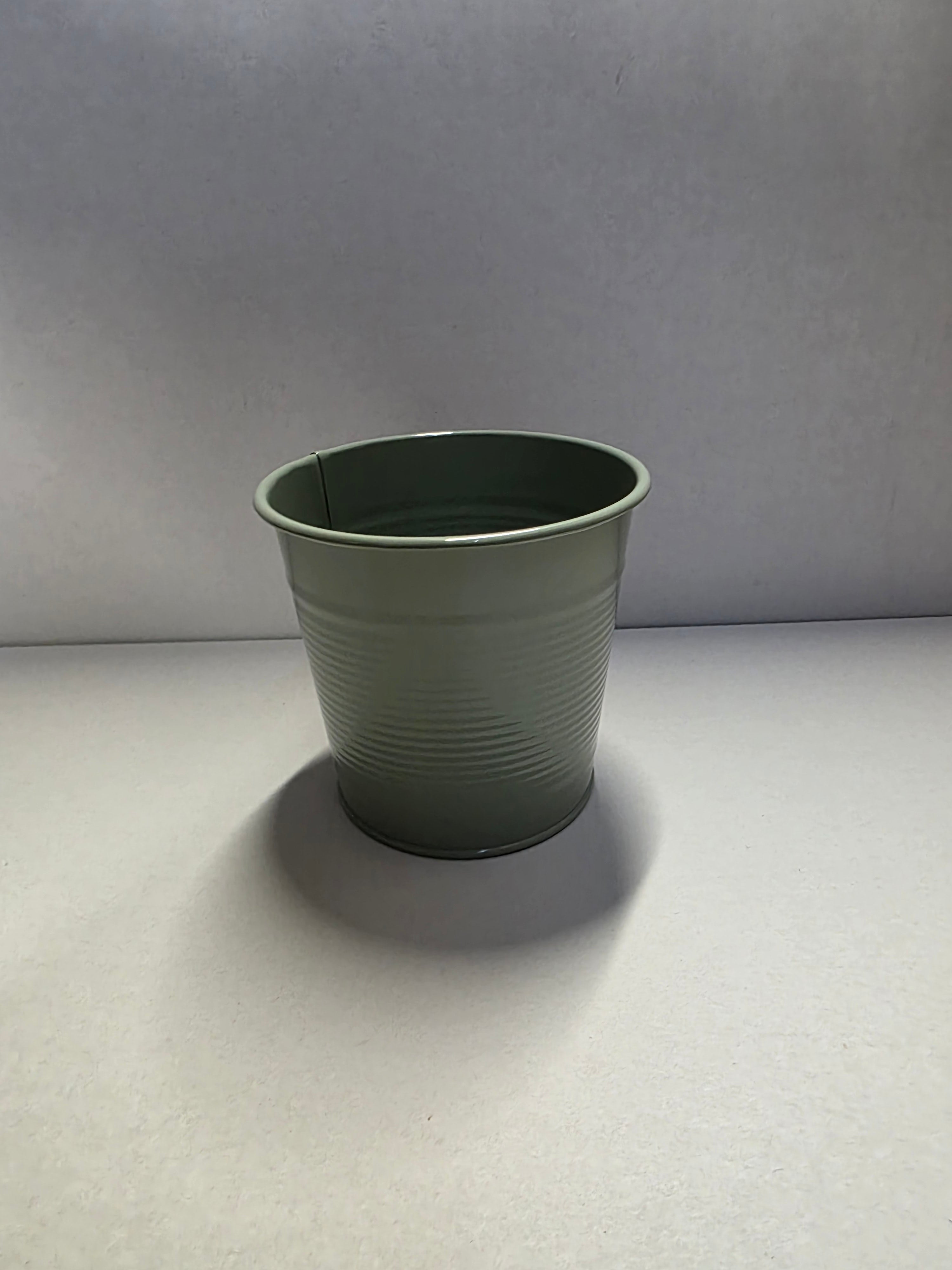 Metal Pot Shiny Eucalyptus 13x12cm  (PACK OF 3)