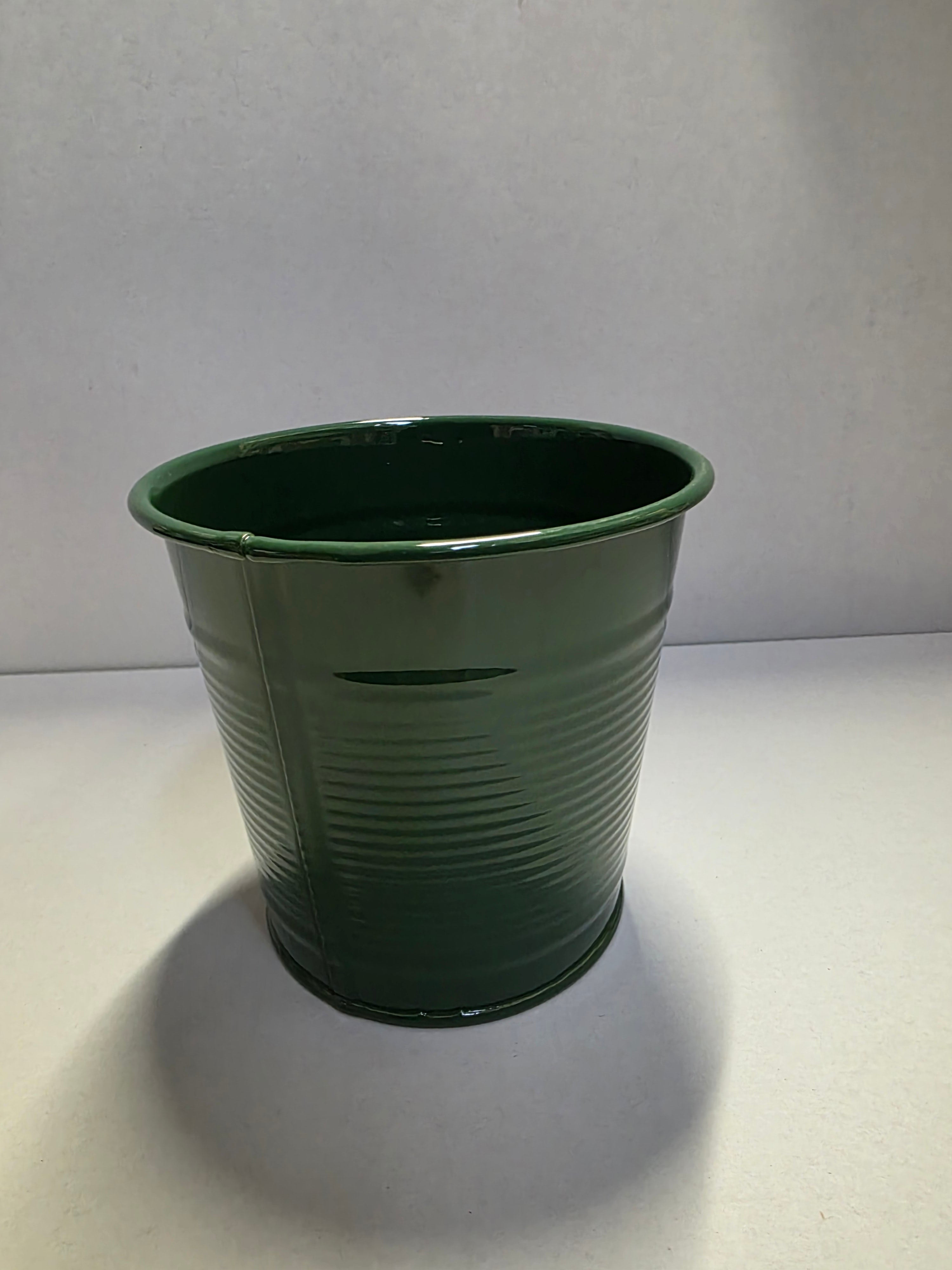 Metal Pot Shiny Green 13x12cm