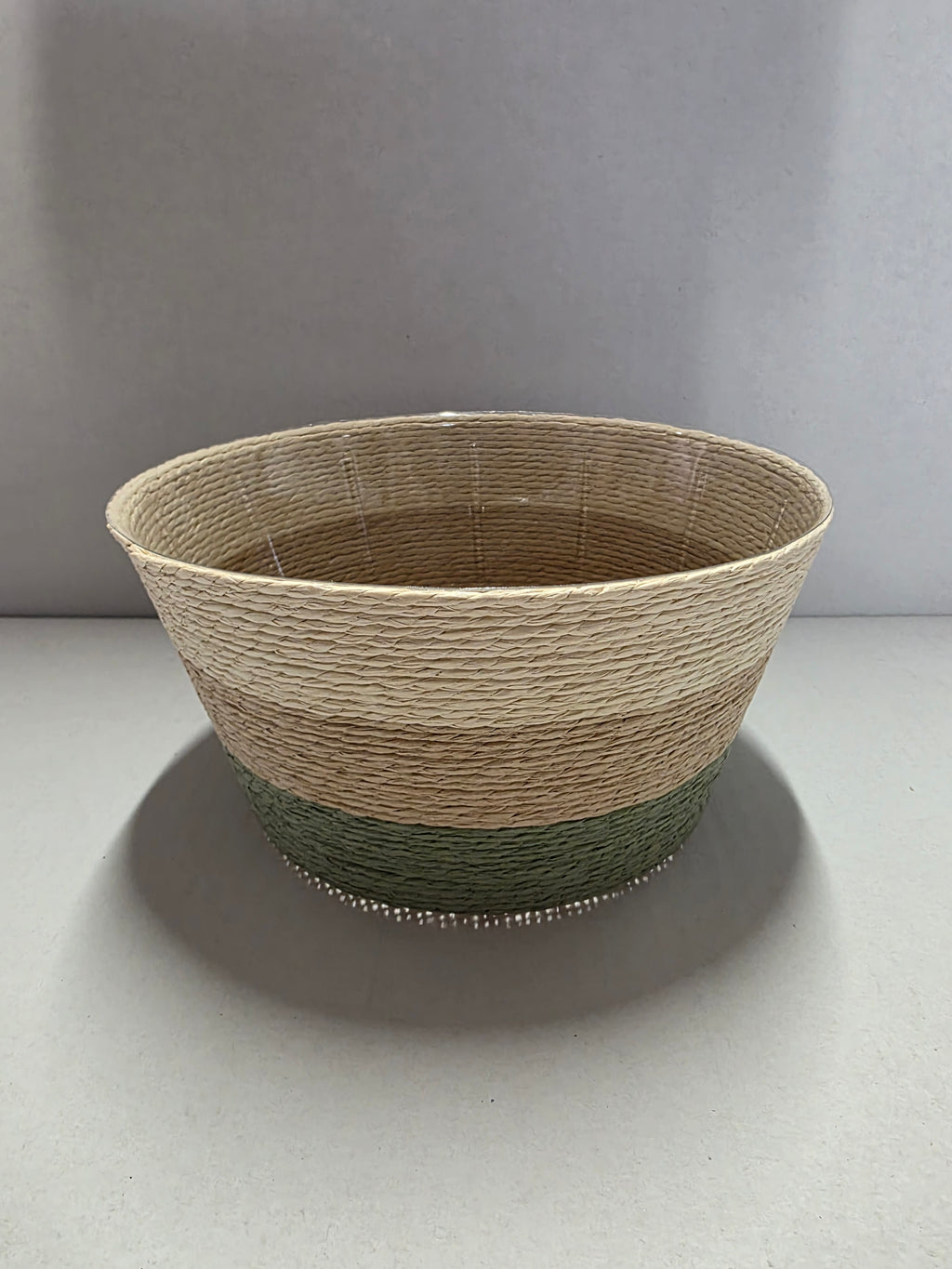 Paper Basket Round Green 19cm  (PACK OF 2)