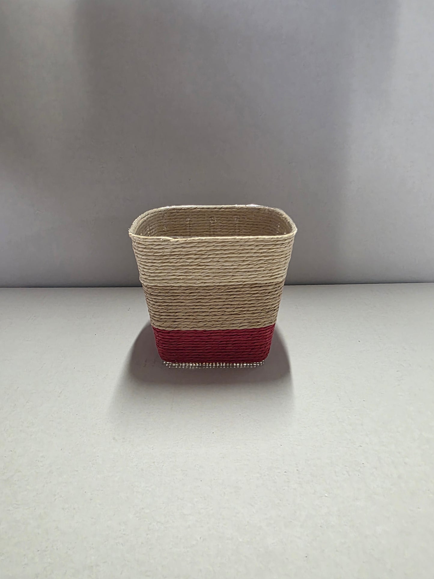 Paper Basket Square Red 12cm