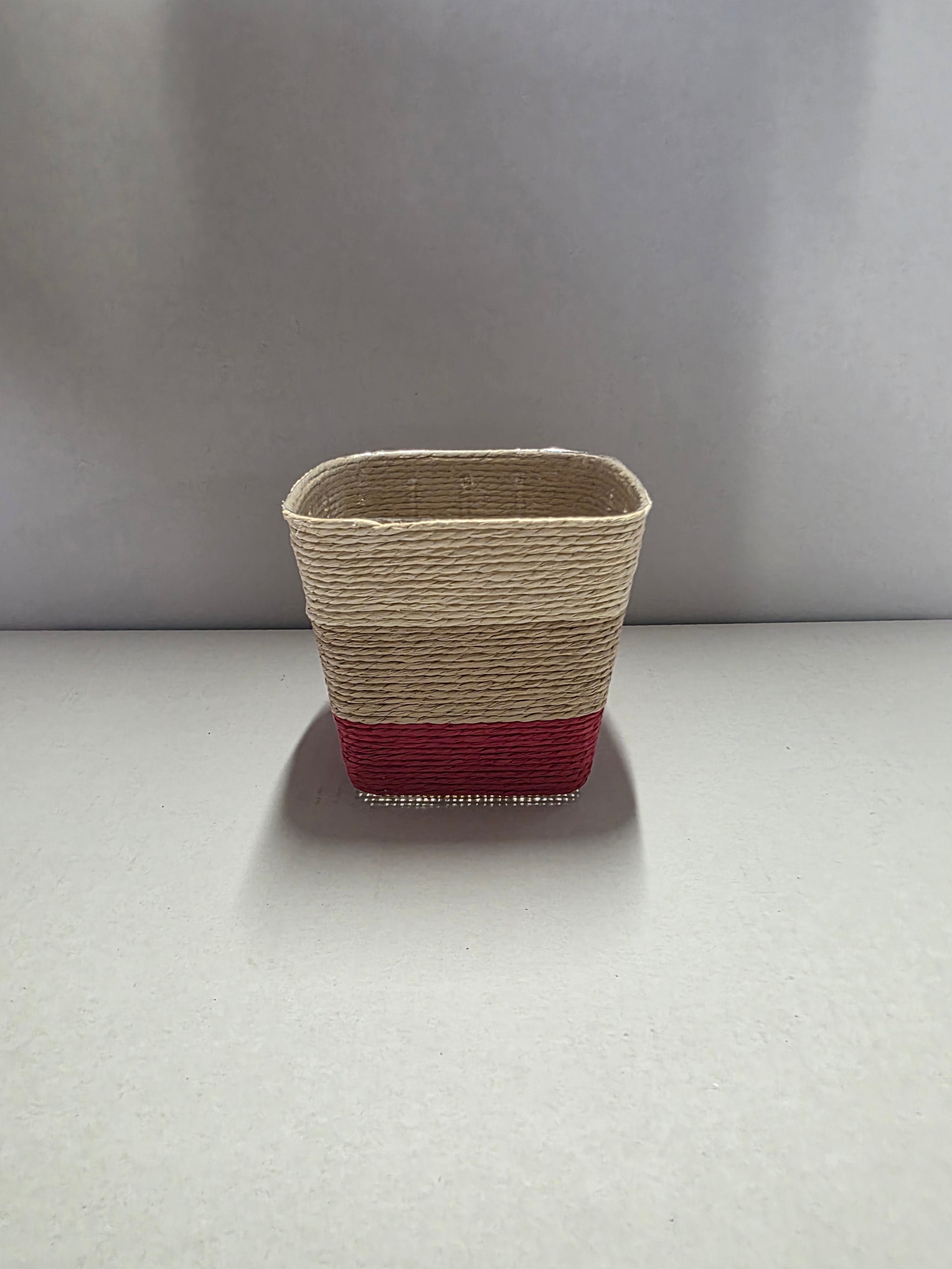 Paper Basket Square Red 12cm  (PACK OF 2)