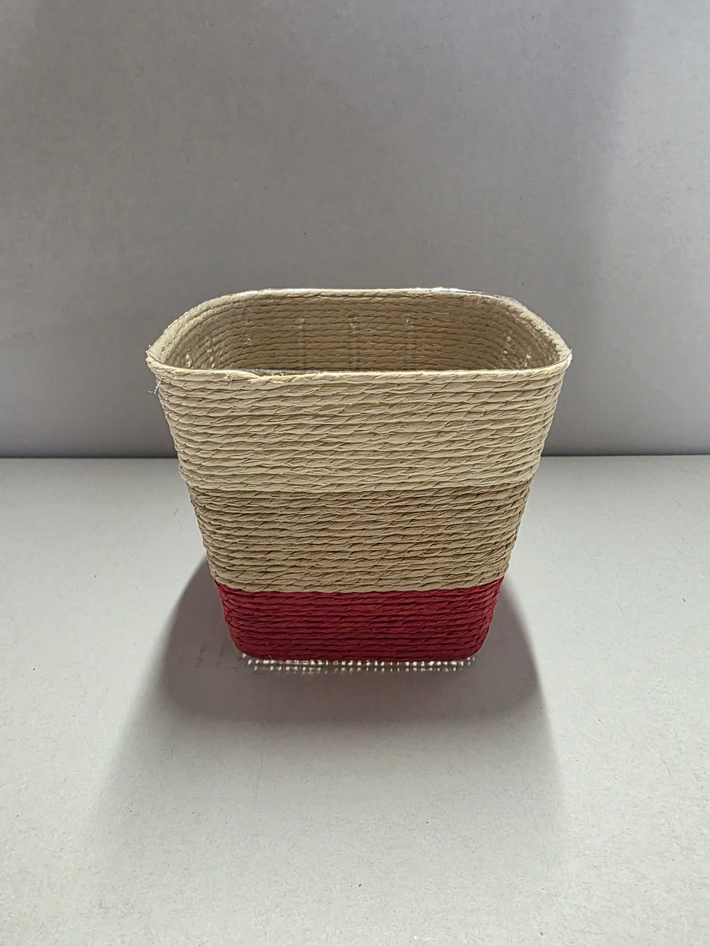 Paper Basket Square Red 12cm  (PACK OF 2)
