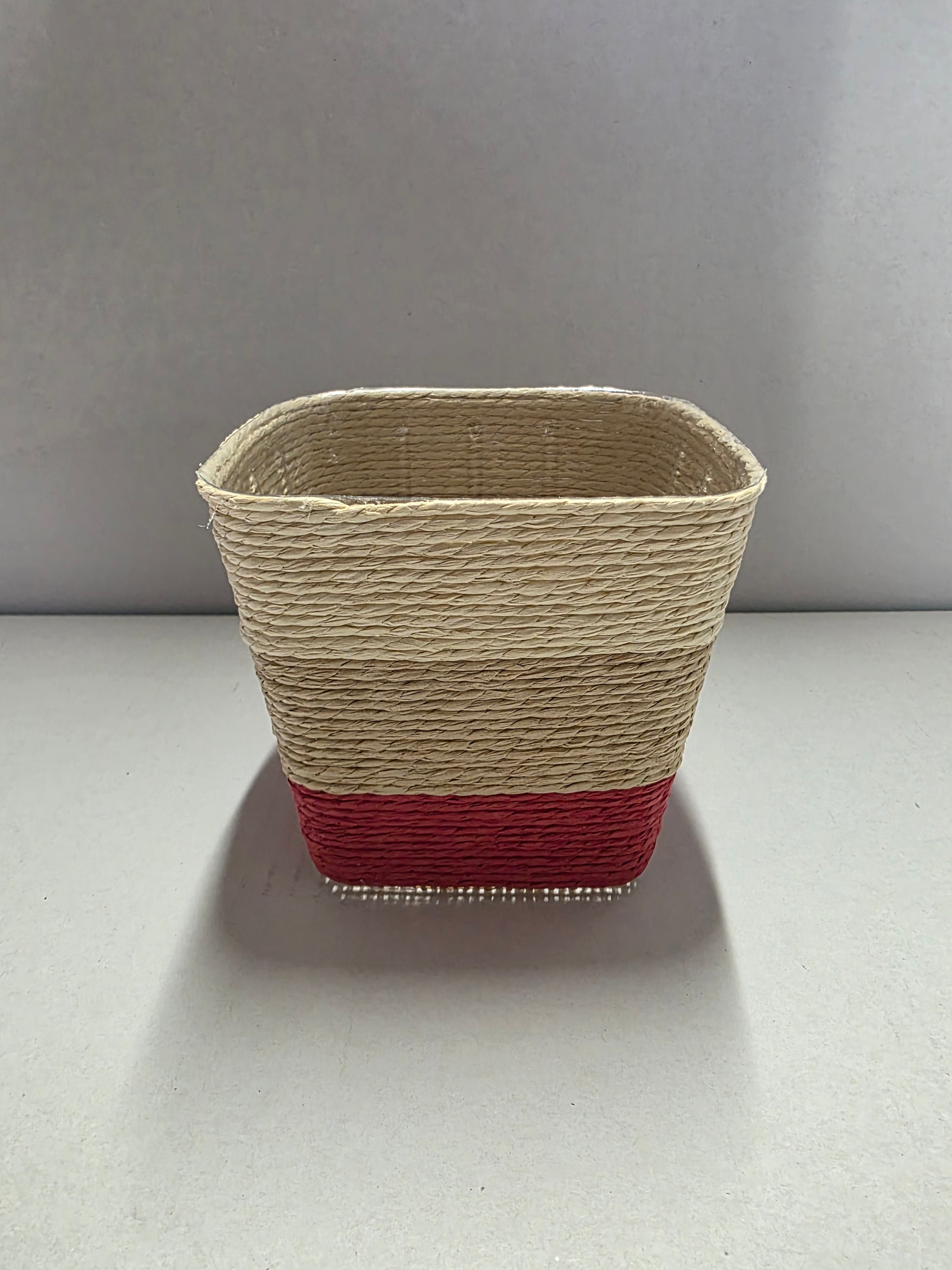 Paper Basket Square Red 12cm  (PACK OF 2)
