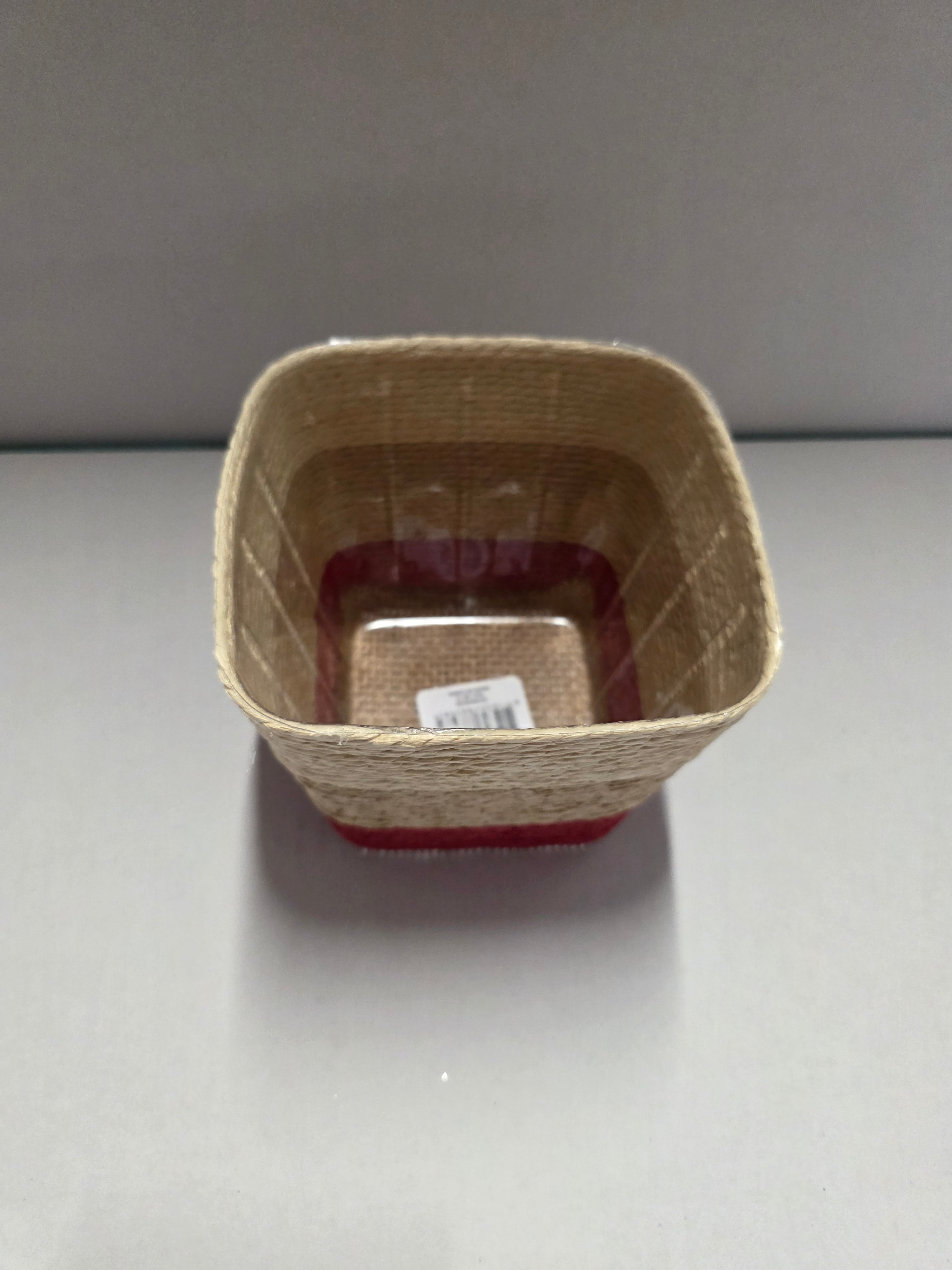 Paper Basket Square Red 12cm  (PACK OF 2)