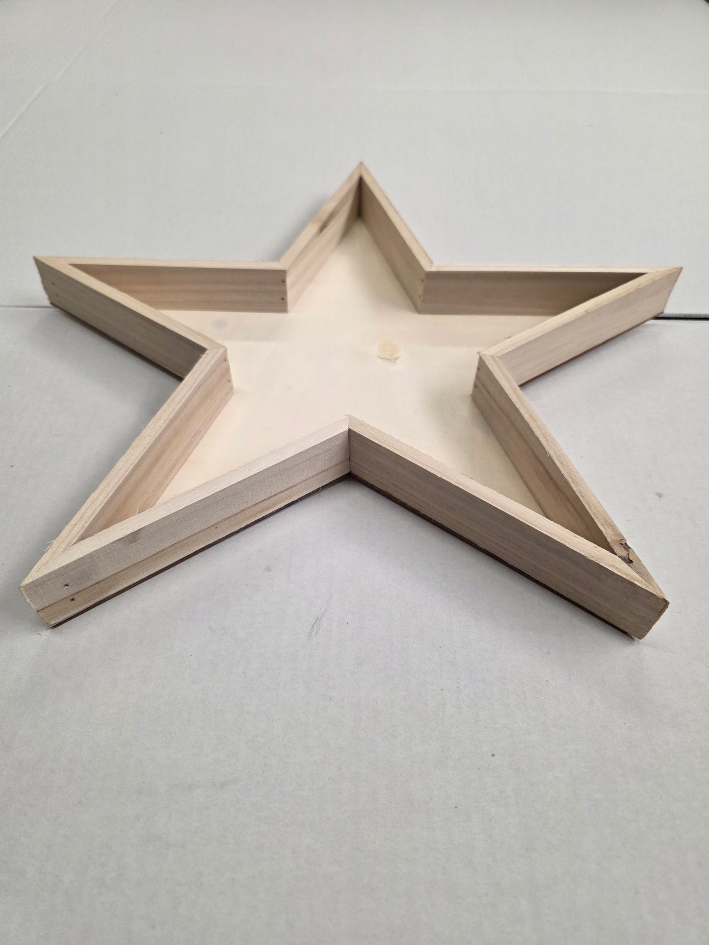 Wooden Tray Star 40x3.5cm