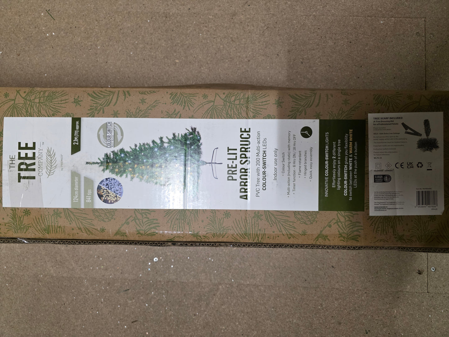 Tree L E D Prelit Arbor Spruce Switch 2.1m