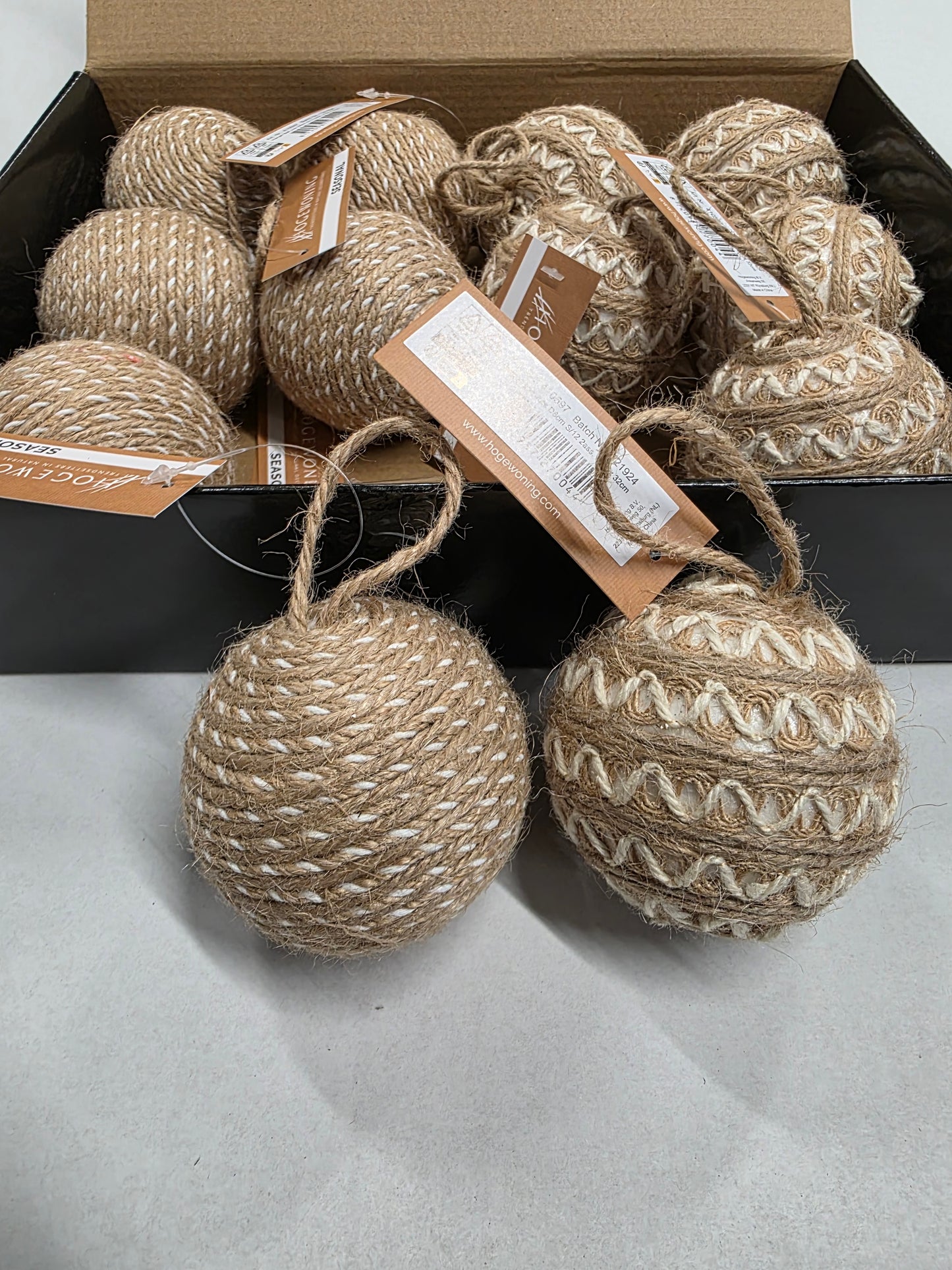 Bauble Jute Natural 8cm X12