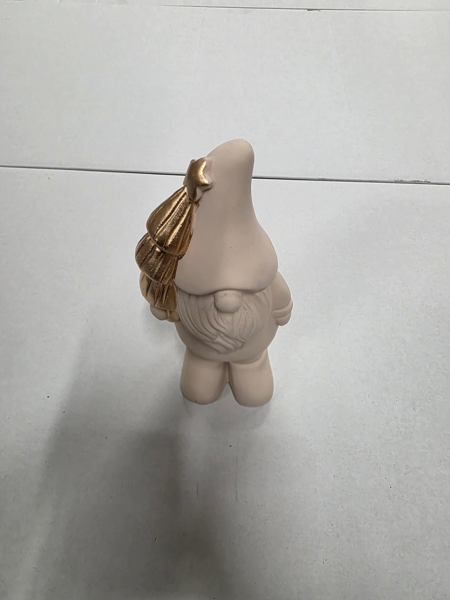 Cement Xmas Gnome Beige 19x9cm