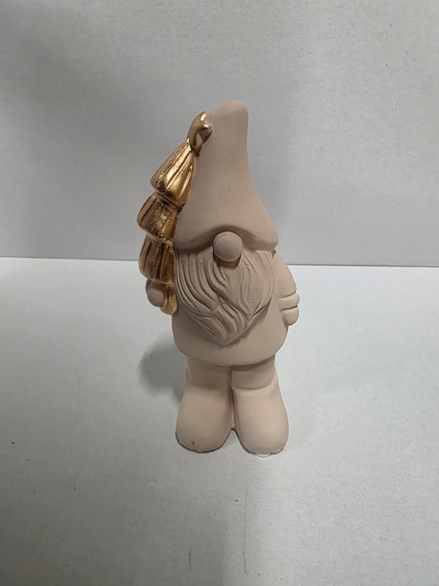 Cement Xmas Gnome Beige 19x9cm