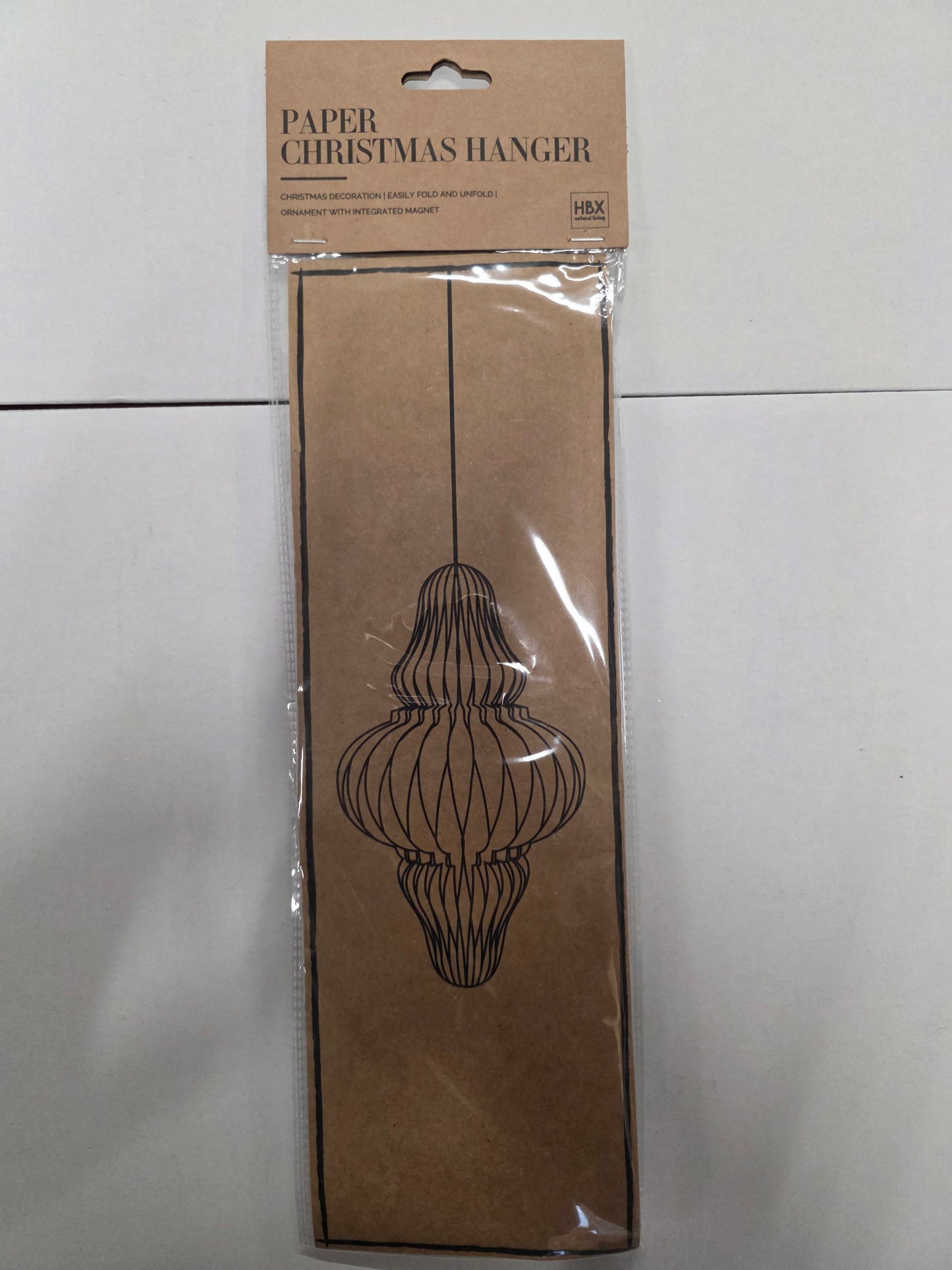 Hanging Paper Ornament Blue & Gold 33x20cm