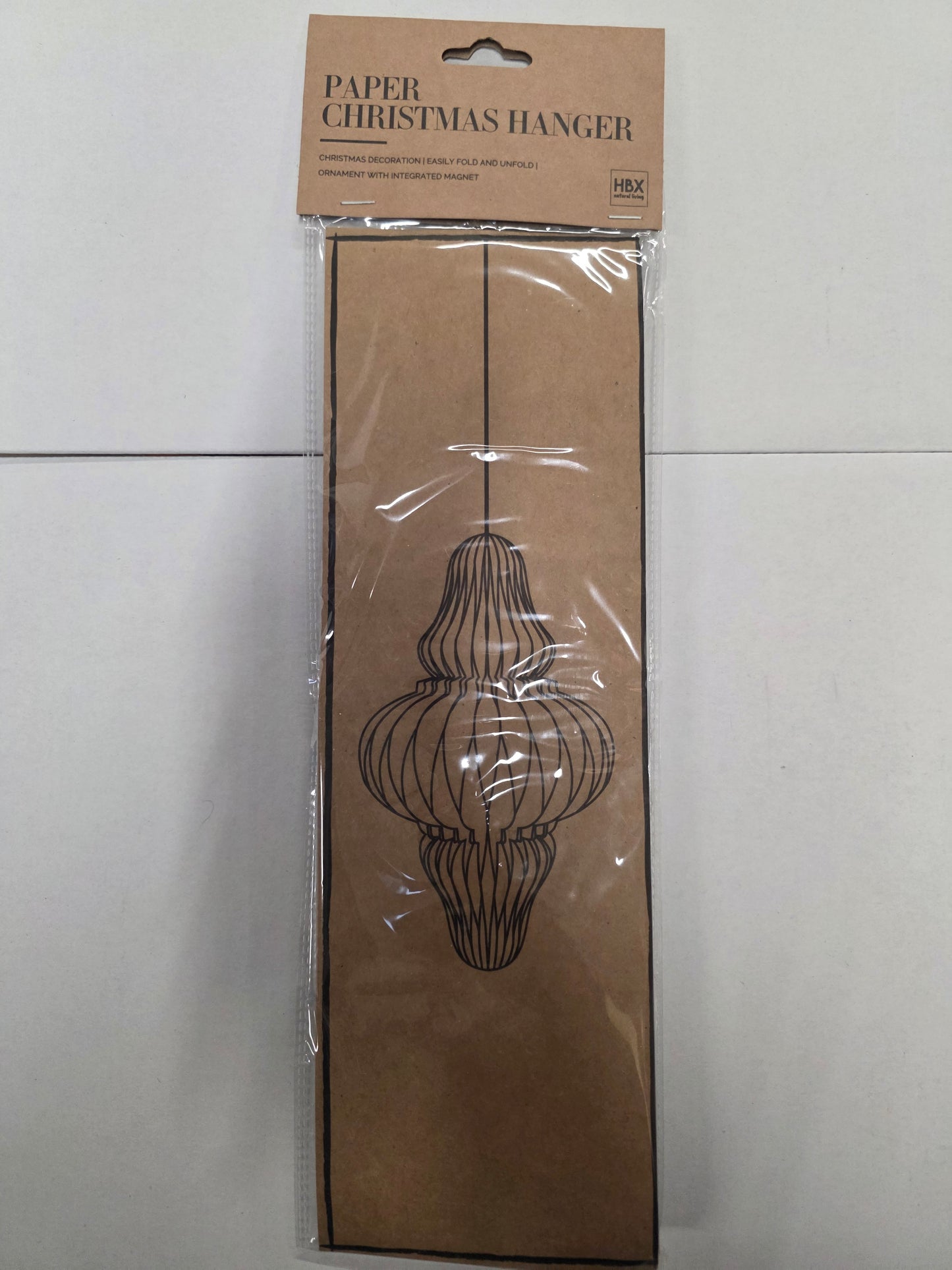 Hanging Paper Ornament Green/gold 33x20cm