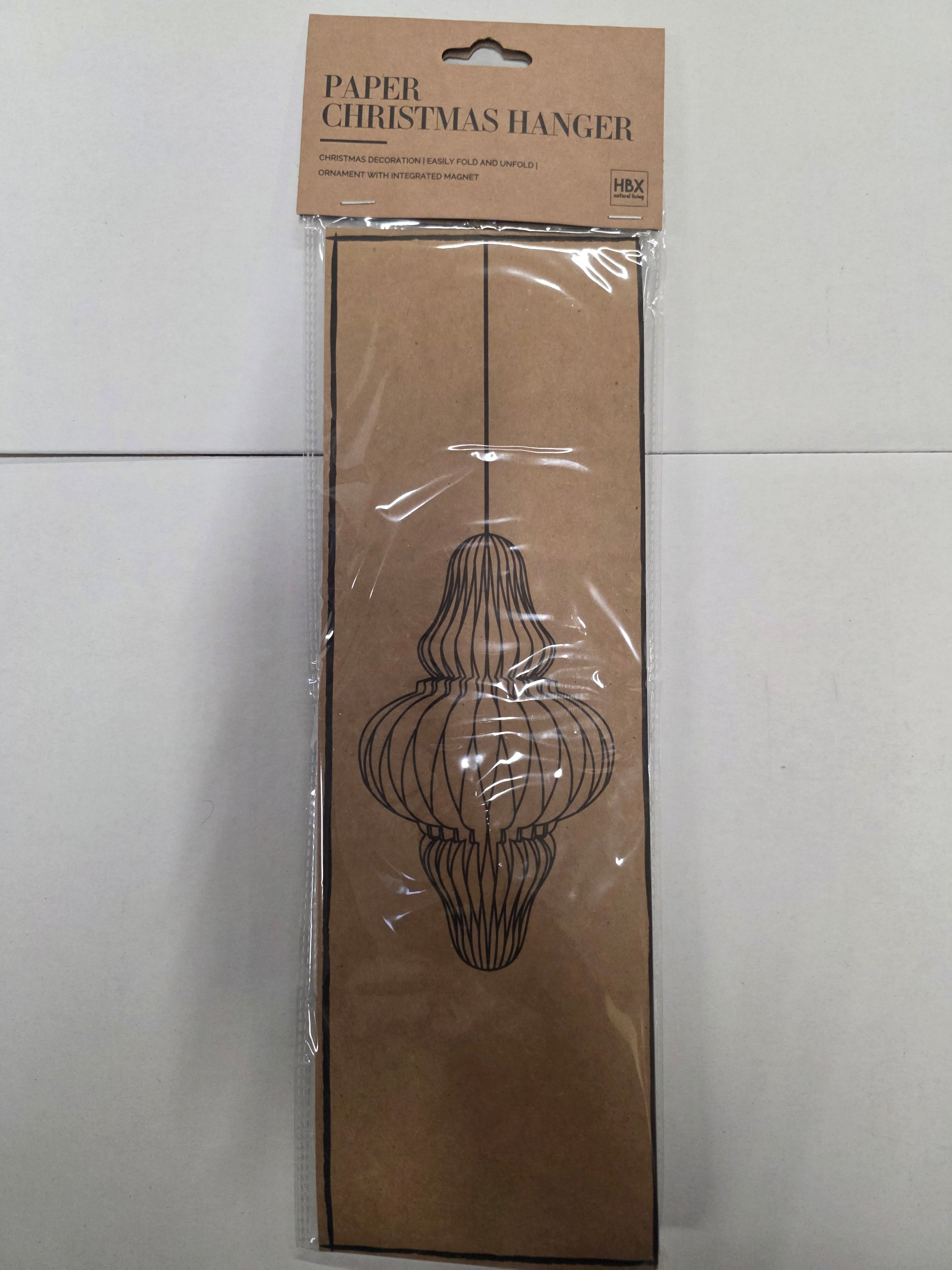 Hanging Paper Ornament Green/gold 33x20cm