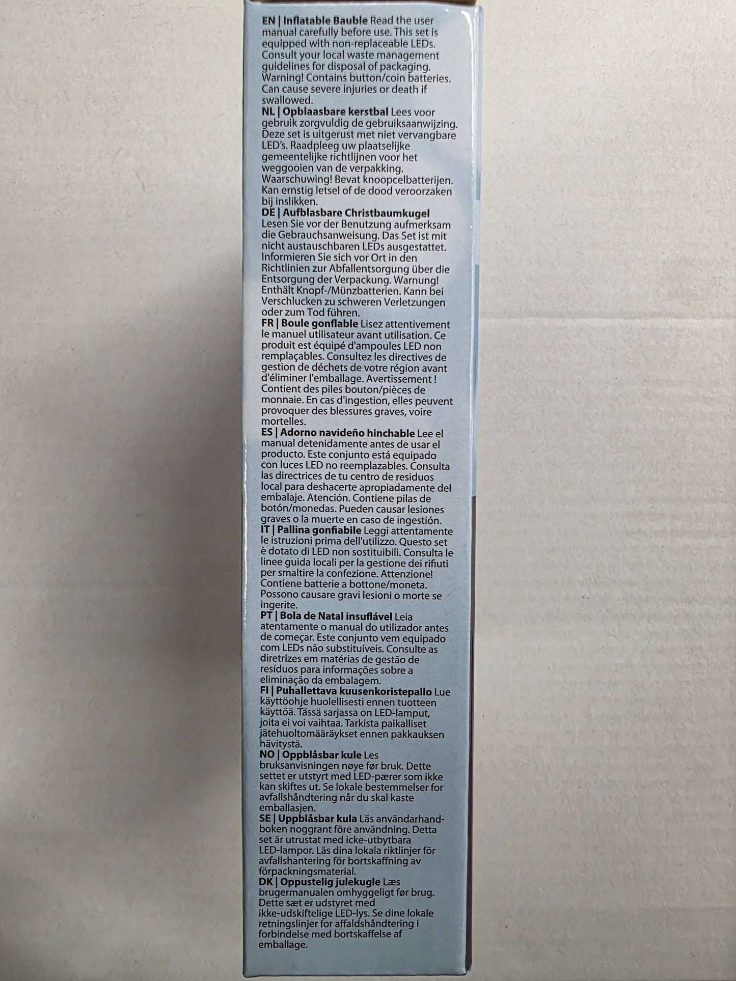 L E D Inflatable Bauble 40cm Gold