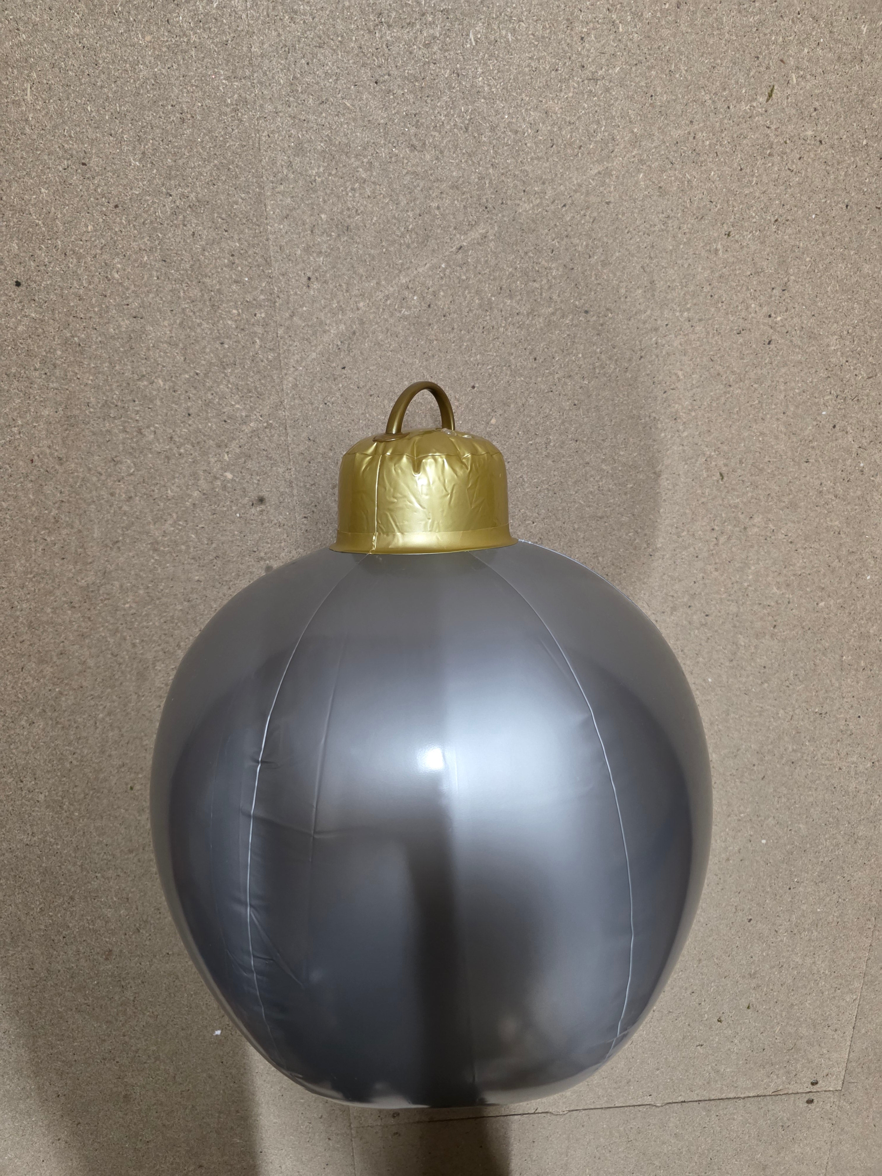 L E D Inflatable Bauble 40cm Silver