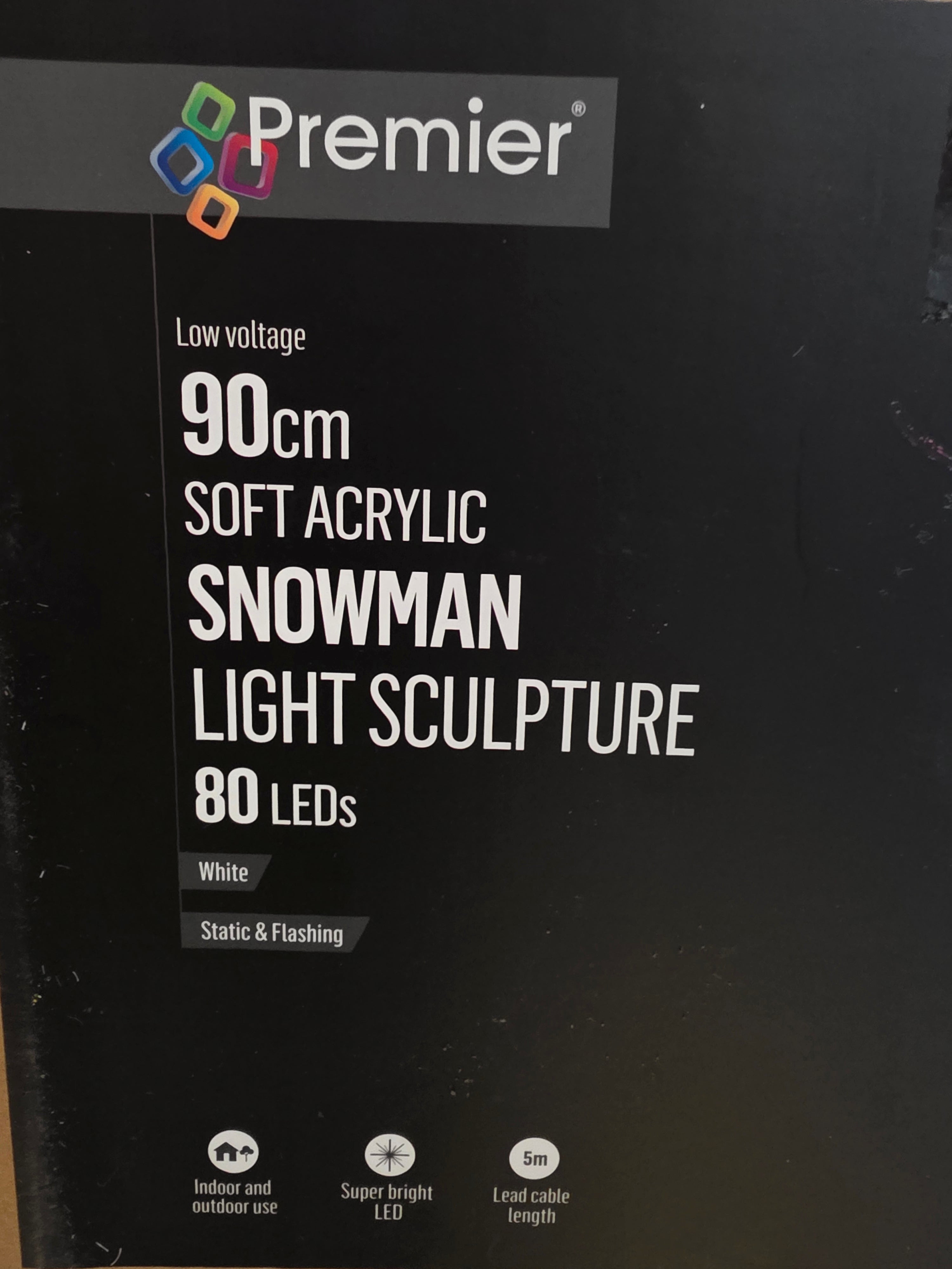 L E D Snowman Soft Acrylic 90cm