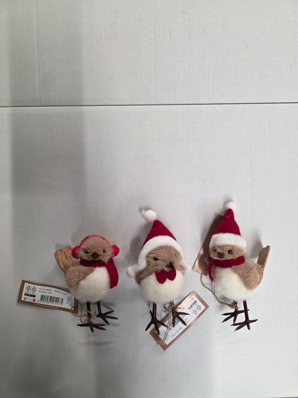 Robin Bird Christmas Assorted 14cm (PACK OF 3)