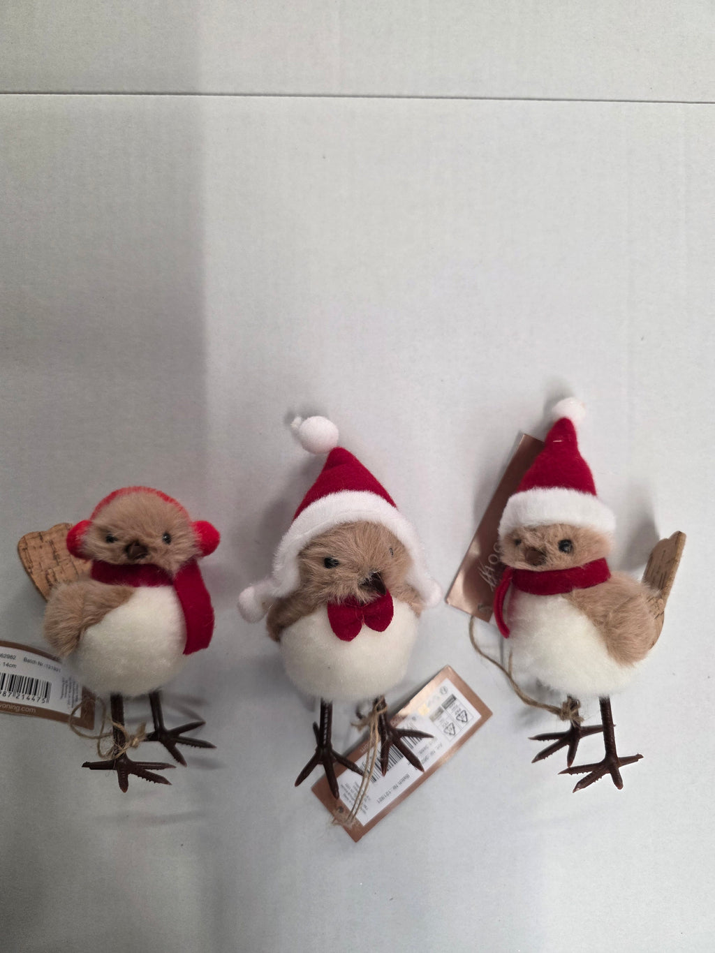Robin Bird Christmas Assorted 14cm (PACK OF 3)