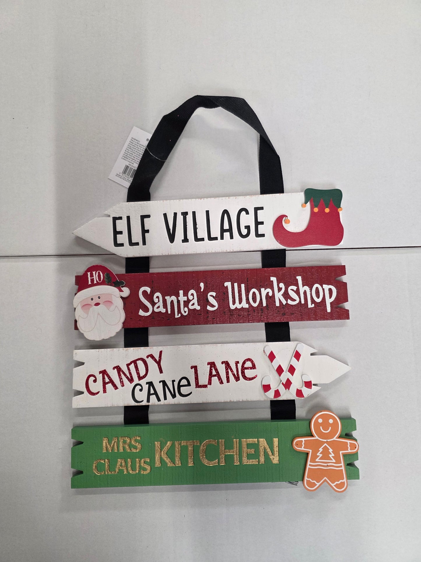 Santa's Directions Wooden Hanger 40x28cm